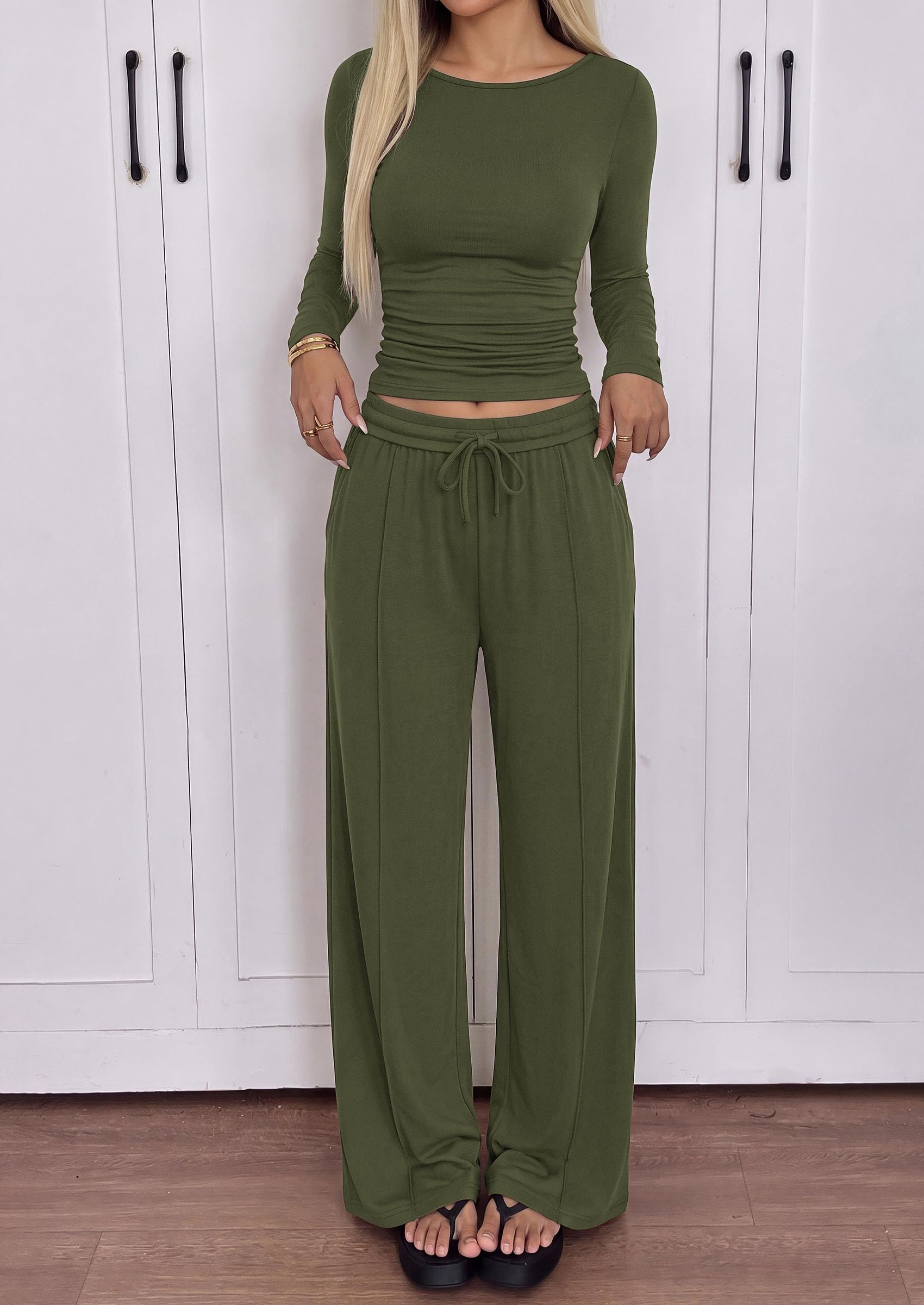 Womens 2 Piece Lounge Sets Fall Fashion Airport Travel Outfits