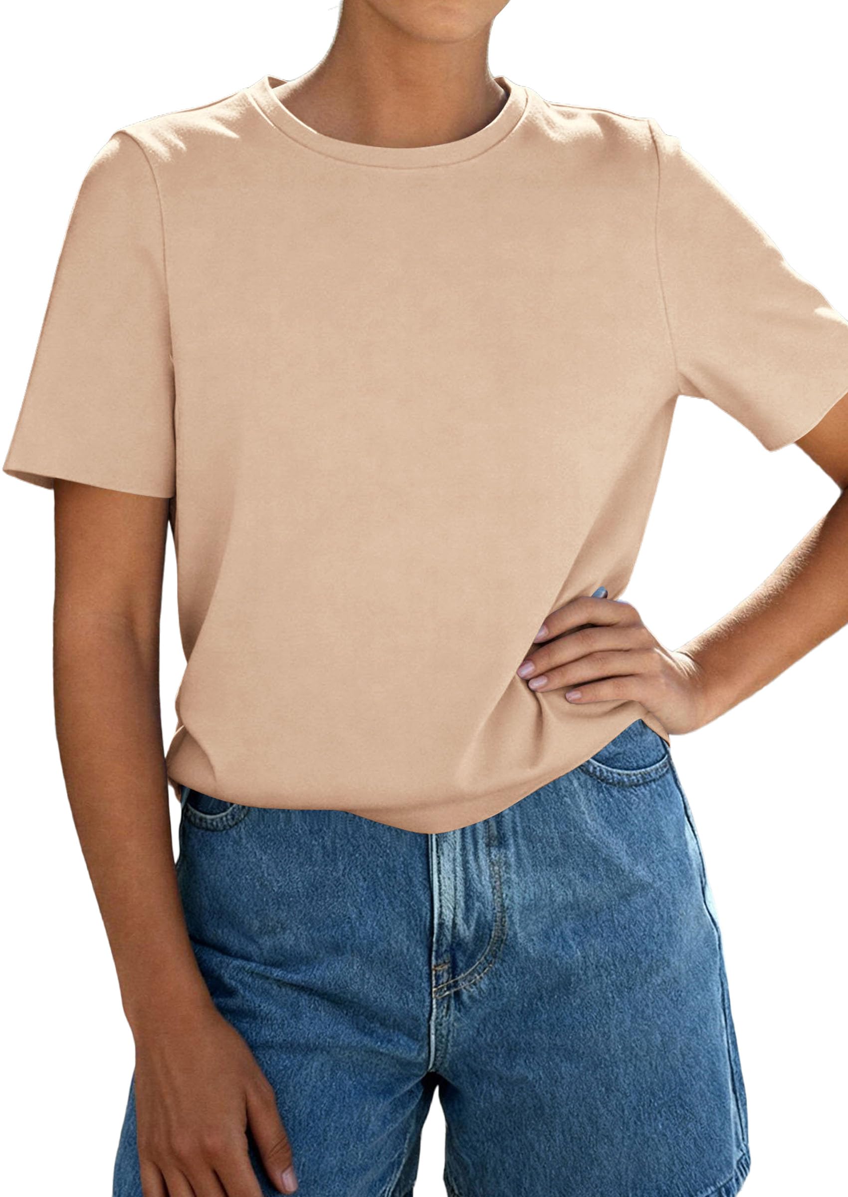 Women's Short Sleeve Cotton Tops Summer Casual T-Shirt 2026
