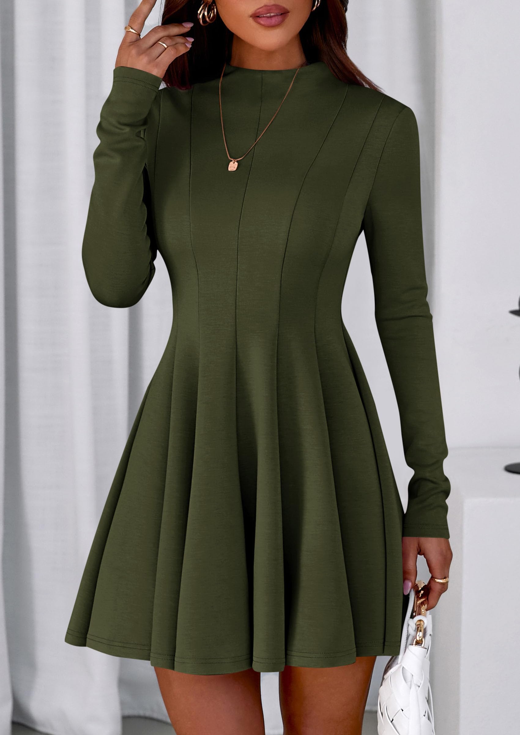 Fall Dresses for Women Long Sleeve Flowy Mini Homecoming Dress