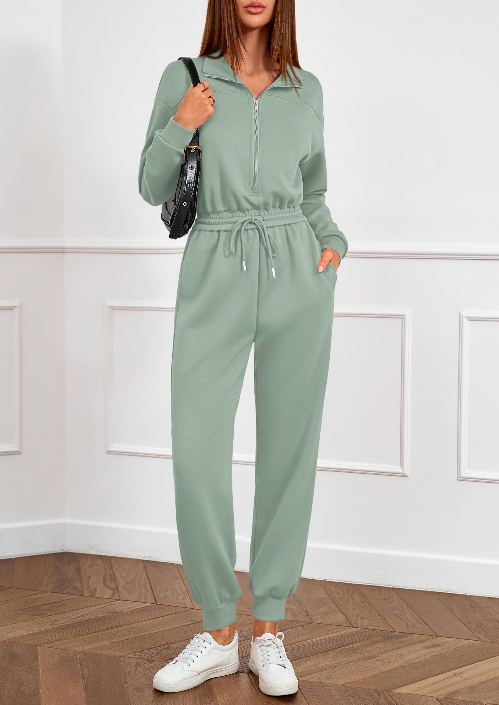 Long Sleeve Jumpsuits for Women Fall One Piece Travel Outfits