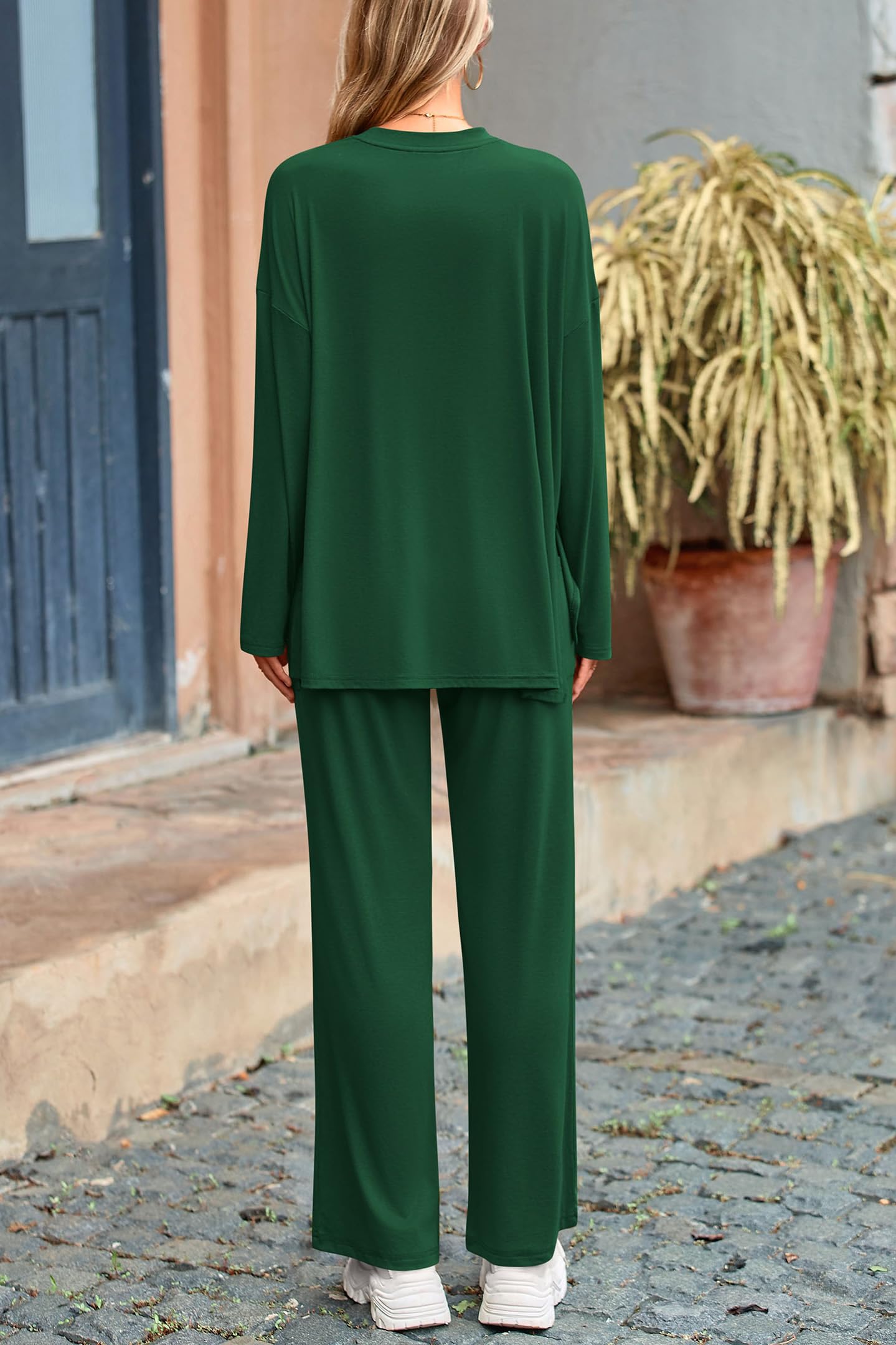 Matching Sets Women Clothing 2 Piece Loungewear, Dark Green,S
