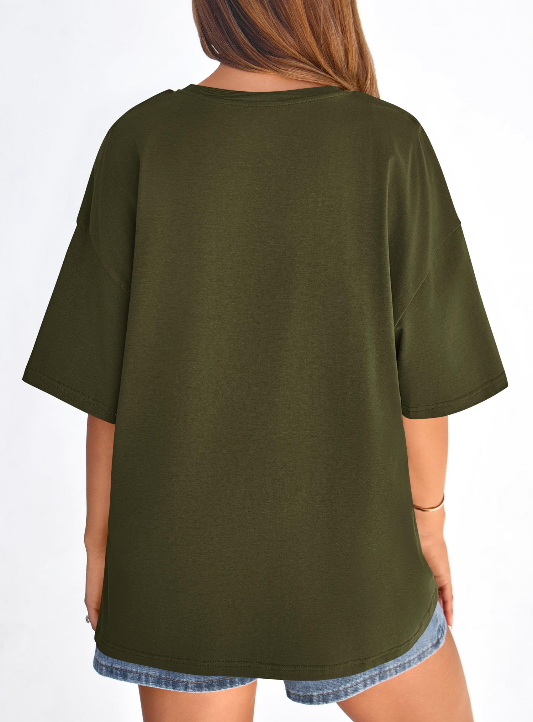 Women's Oversized Tshirts Going Out Tops (Army Green,S)