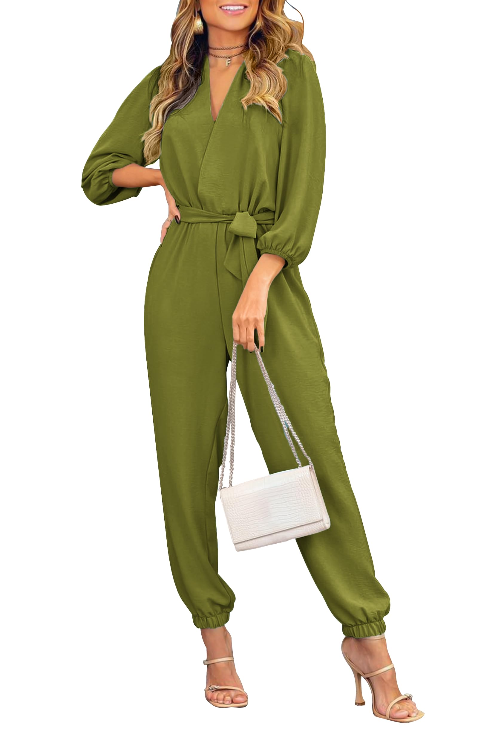 Long Sleeve Jumpsuits for Women Dressy Casual Fall Outfits