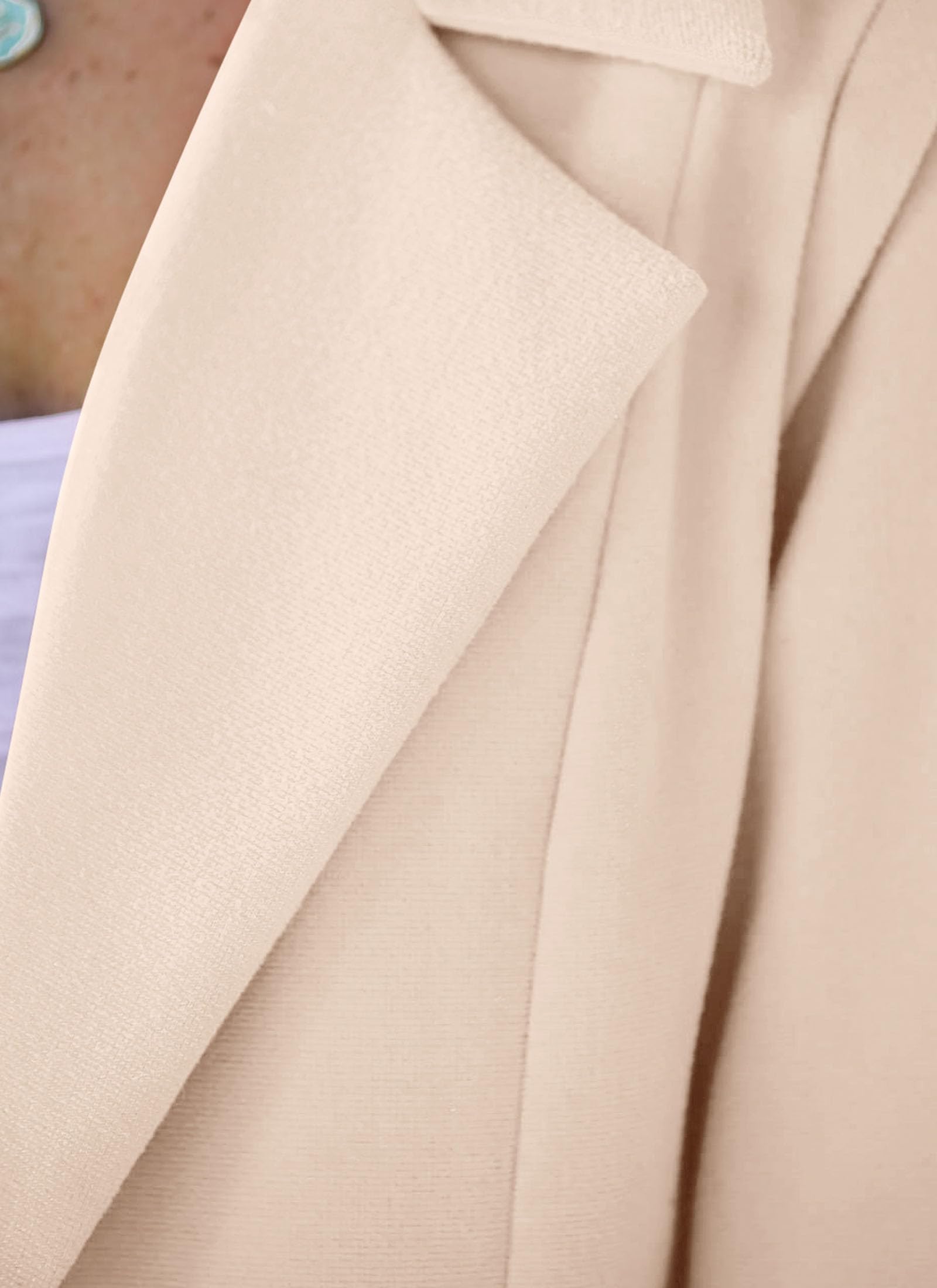 Women's Business Casual Long Blazer Jackets(Beige,M)