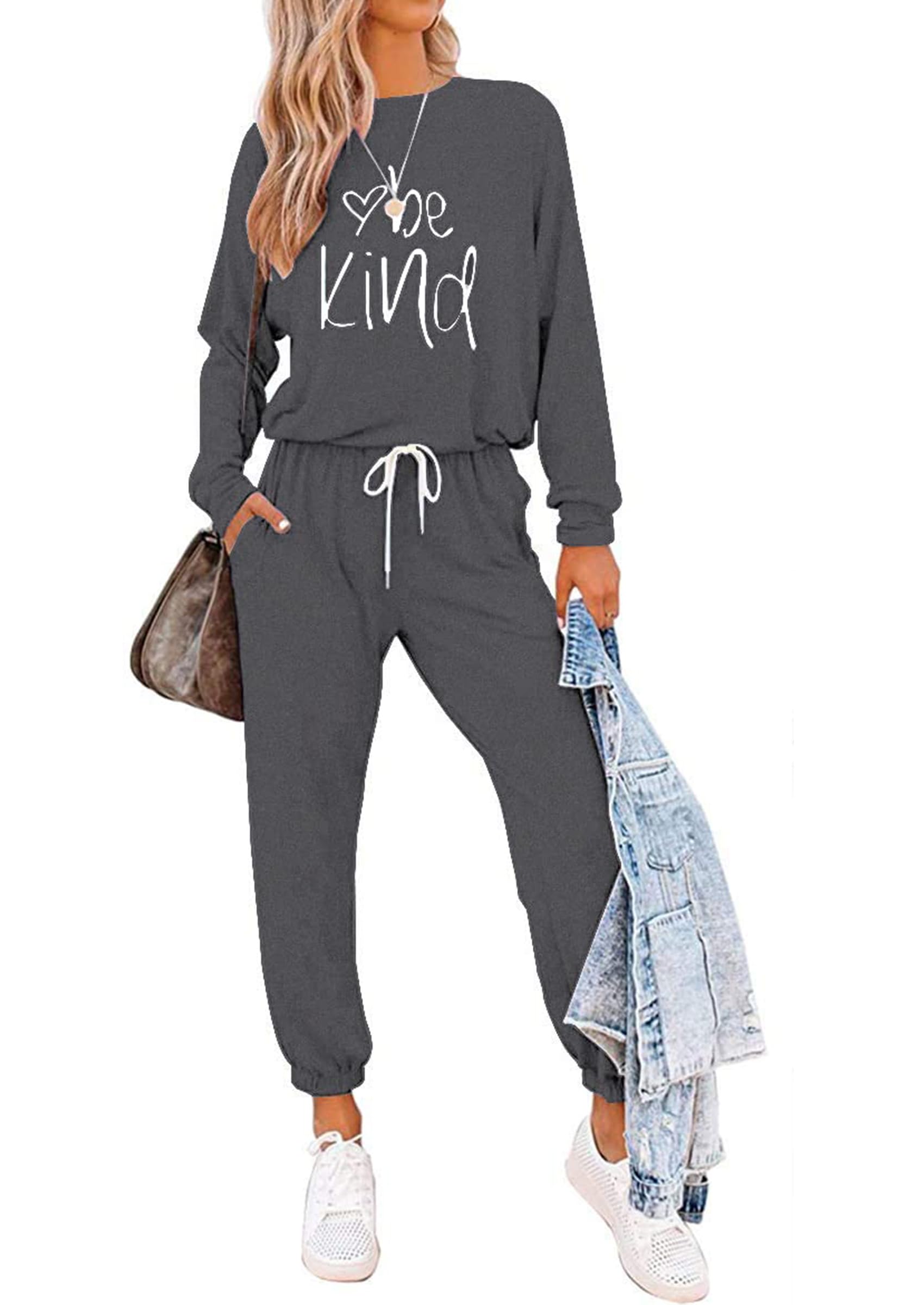 Airport Travel Outfit Women Fall 2 Piece Matching Lounge Sets
