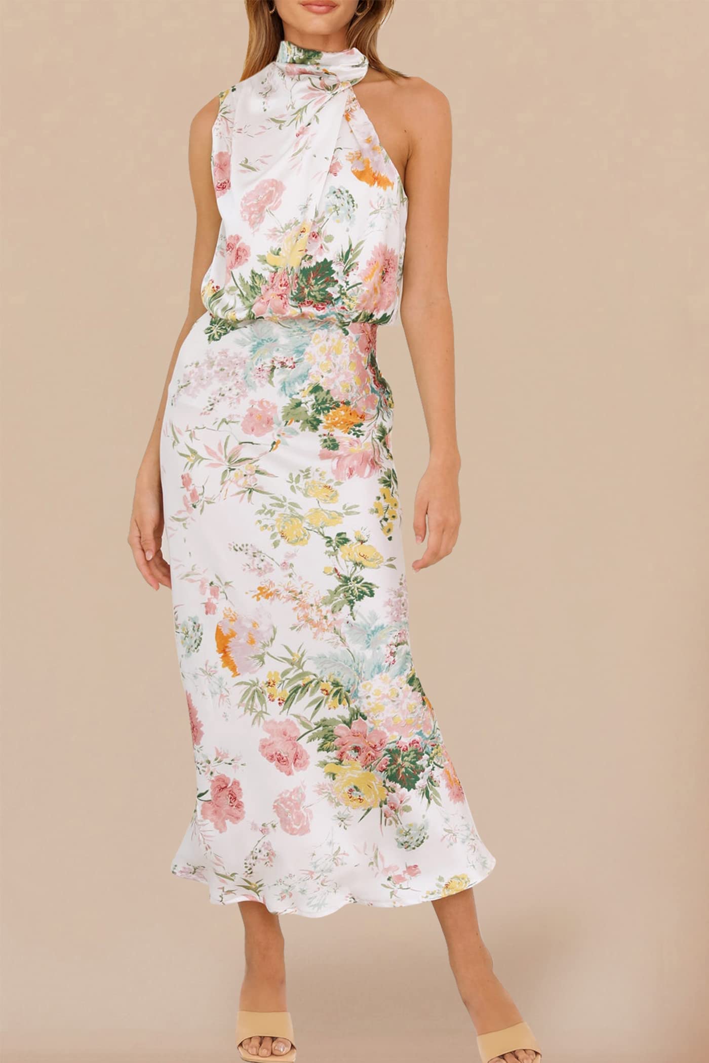 Women's Summer Satin Maxi Cocktail Dress
