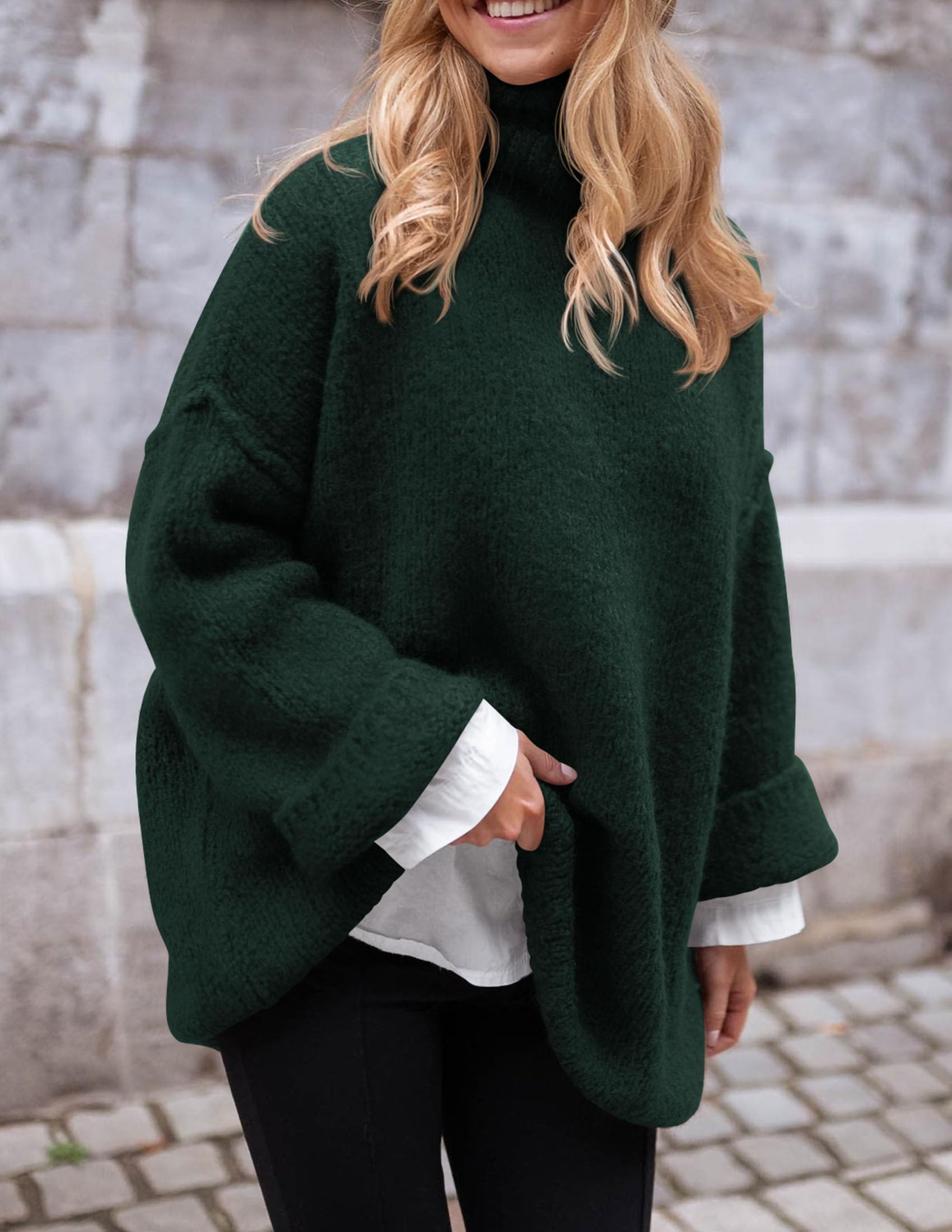 Women's Cozy Chunky Knit Oversized Fall Turtleneck Sweaters