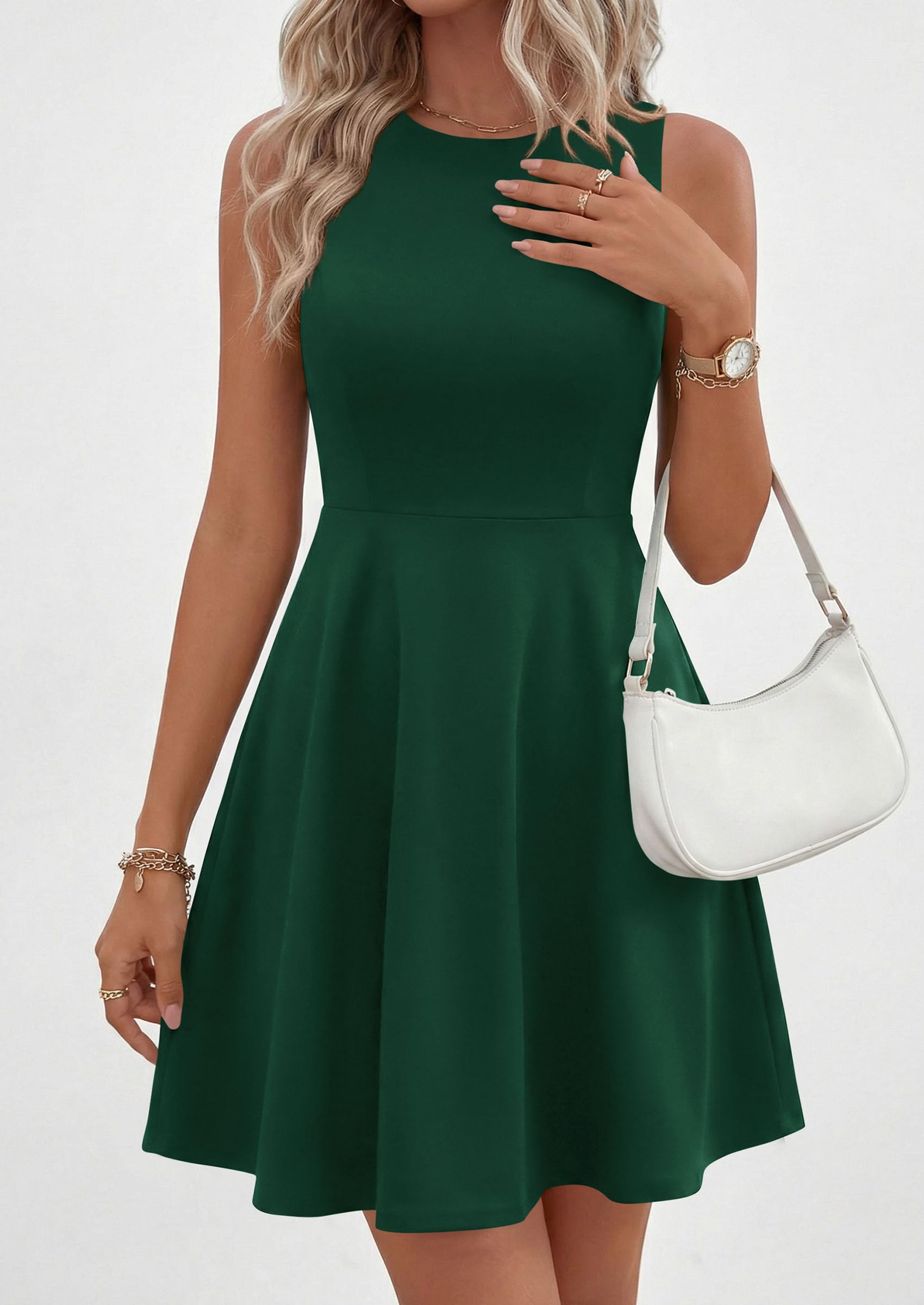 A Line Cocktail Dresses for Women Elegant, Dark Green,S