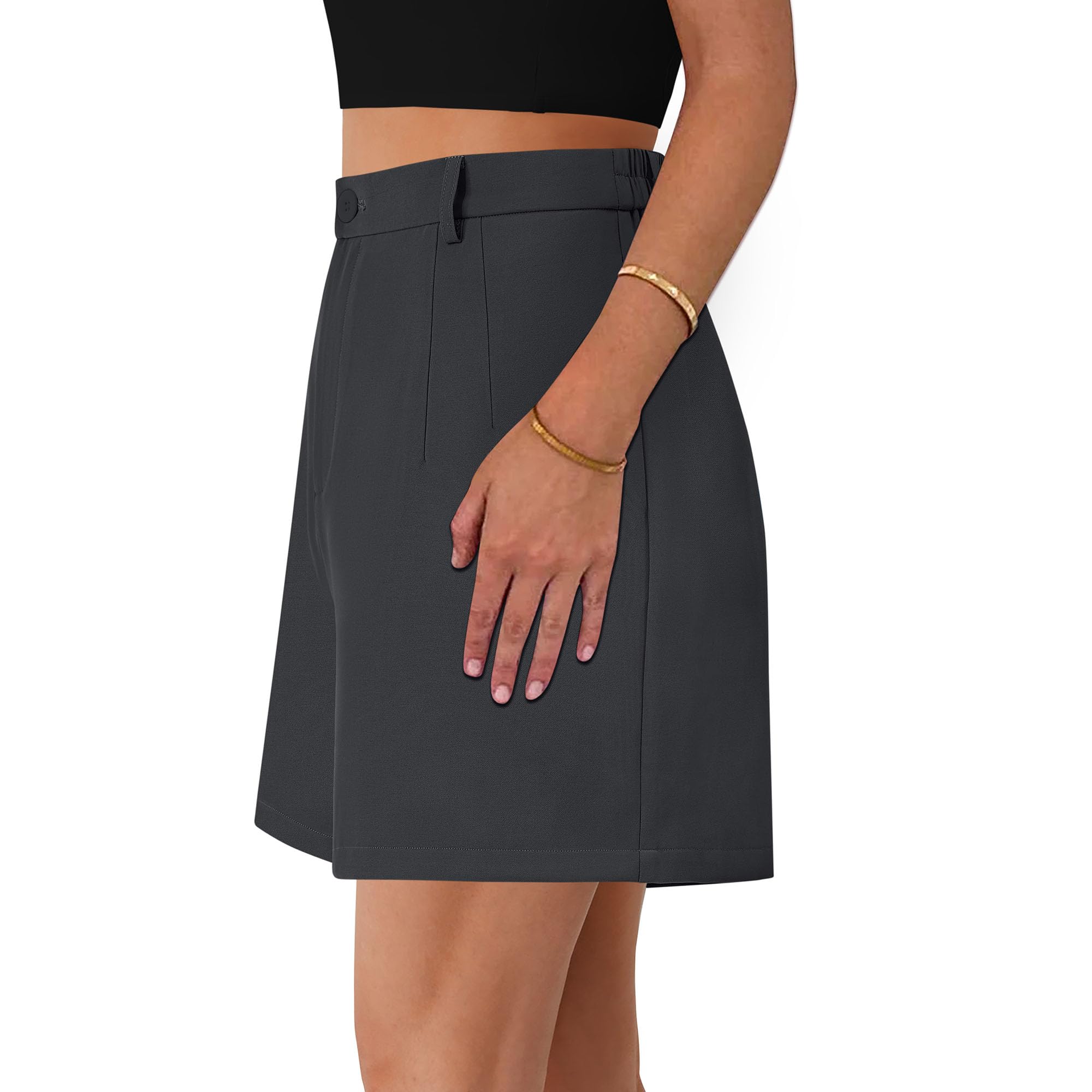 Women's Summer Shorts Business Casual Outfits,Grey,S