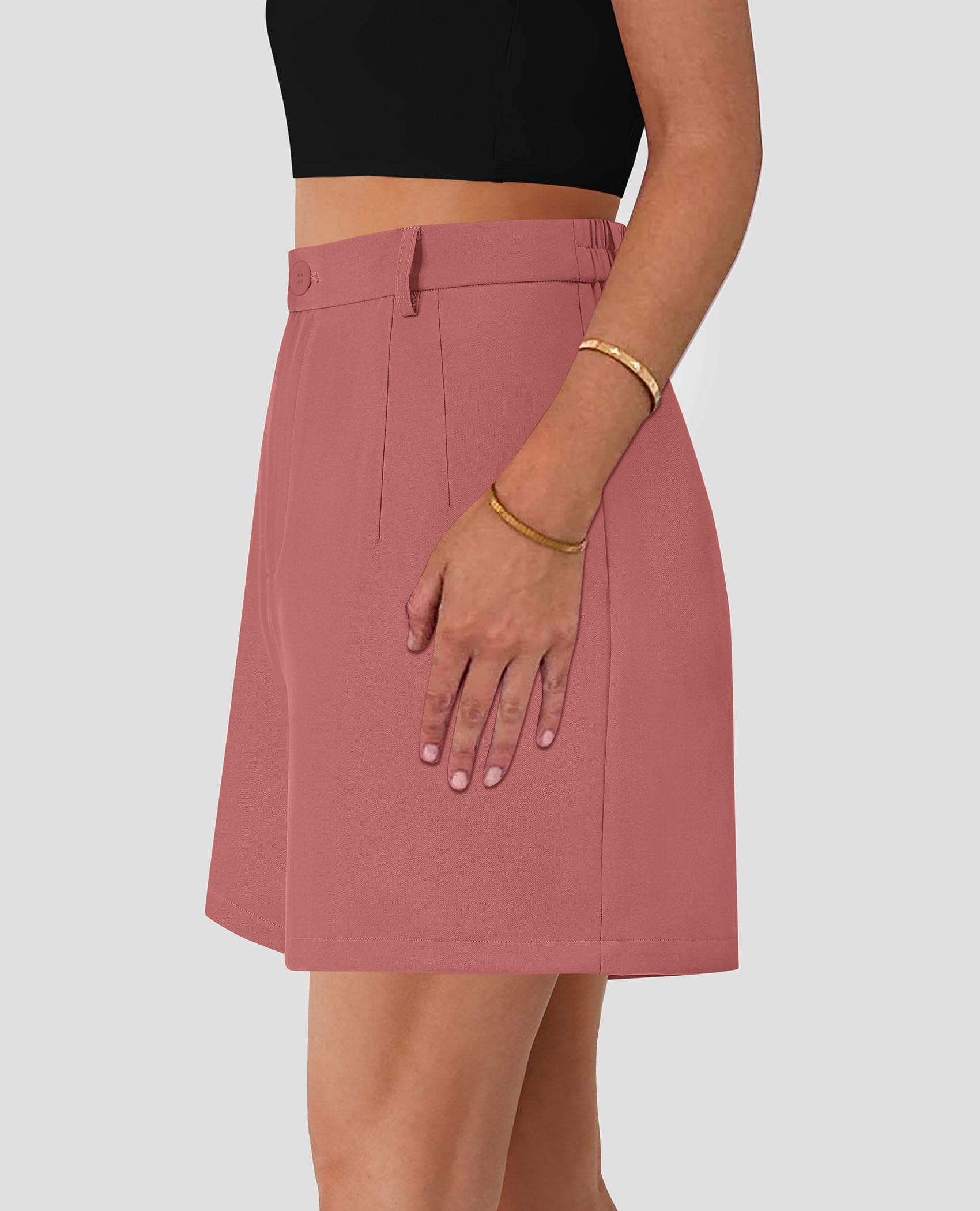 Women's Summer Shorts Business Casual Outfits,Pink,S