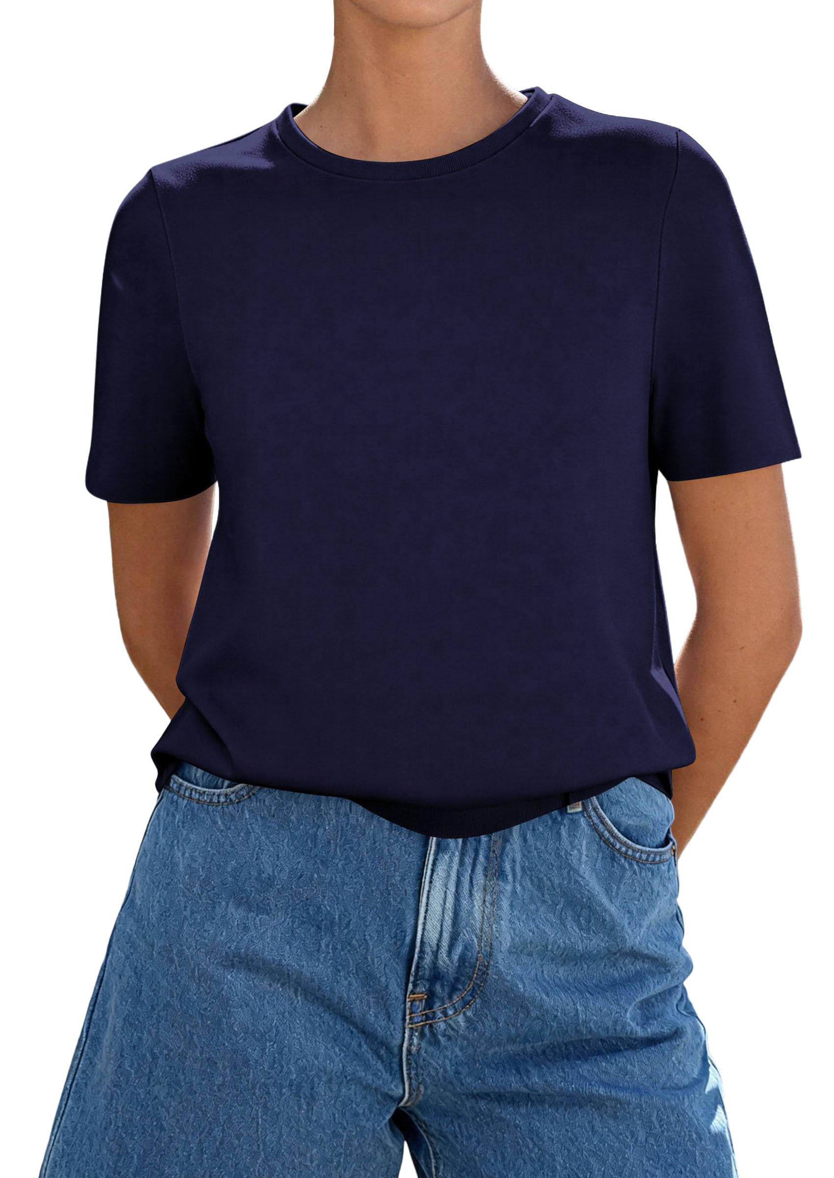 Women's Short Sleeve Cotton Tops Summer Casual T-Shirt 2026