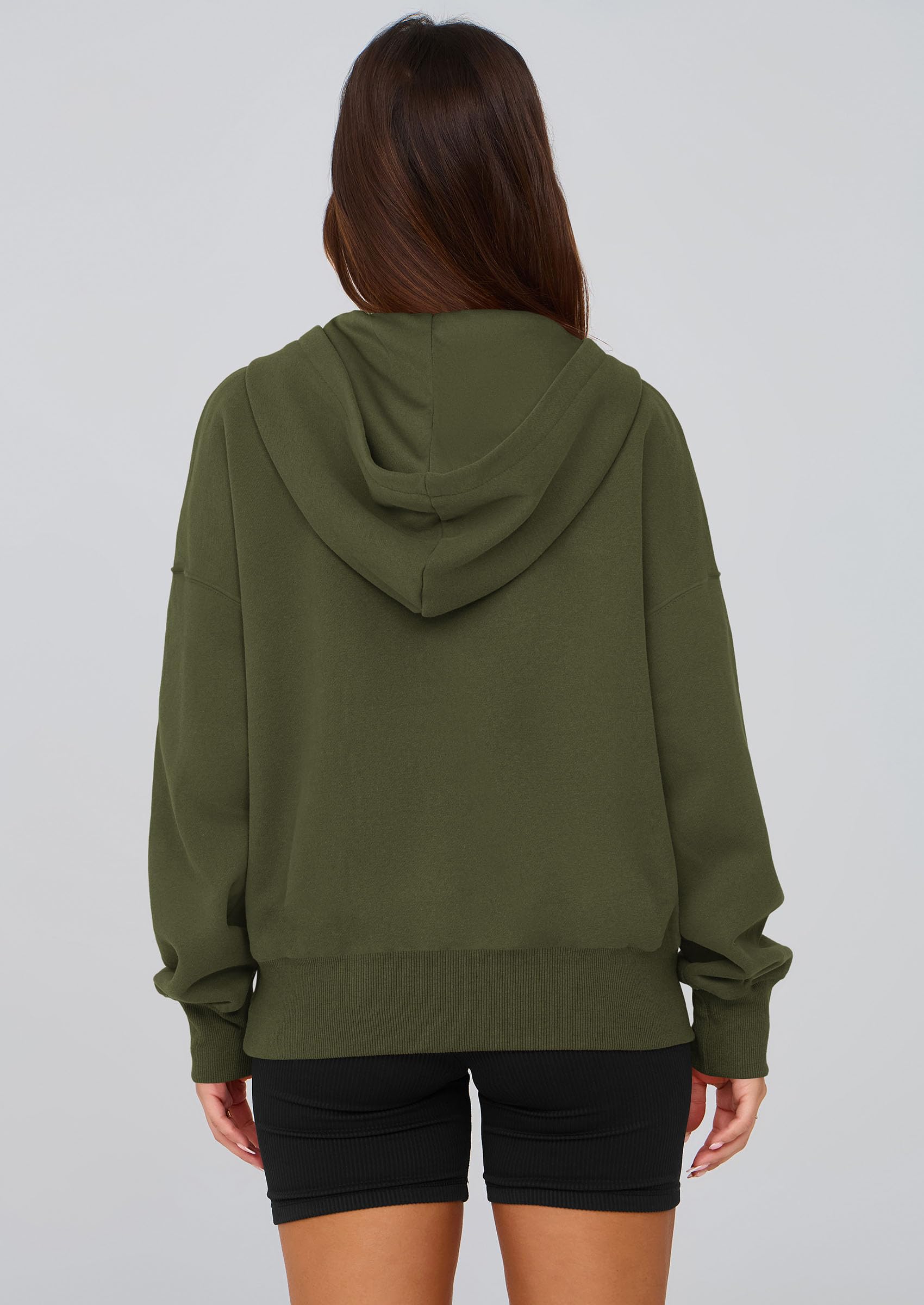 Women's Fall Half Zip Cropped Hoodie Sweatshirt
