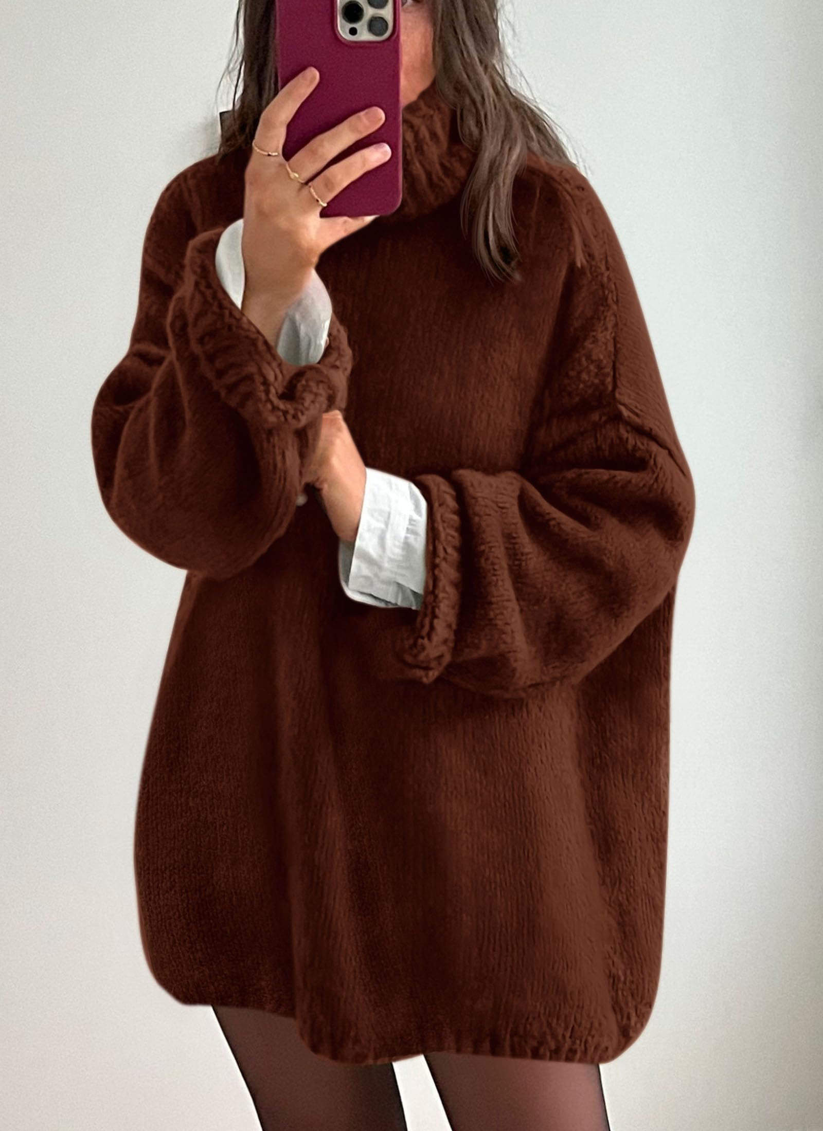 Women's Cozy Chunky Knit Oversized Fall Turtleneck Sweaters