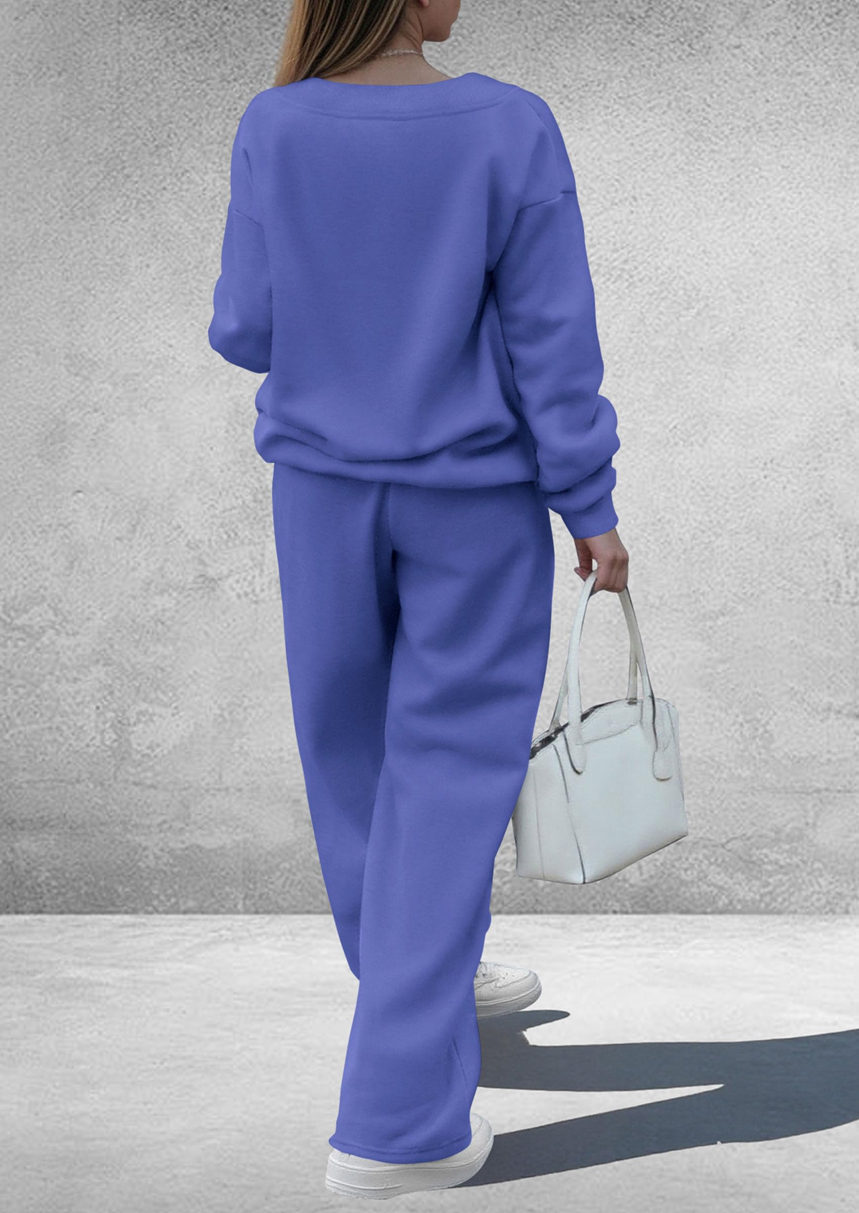 Womens 2 Piece Outfits Fall Sweatsuits,Blue,S