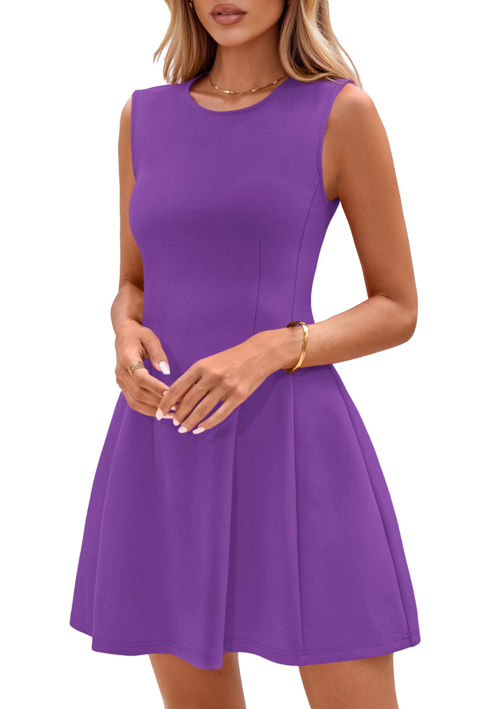 Women's A Line Elegant Summer Cocktail Dresses, Purple,XS