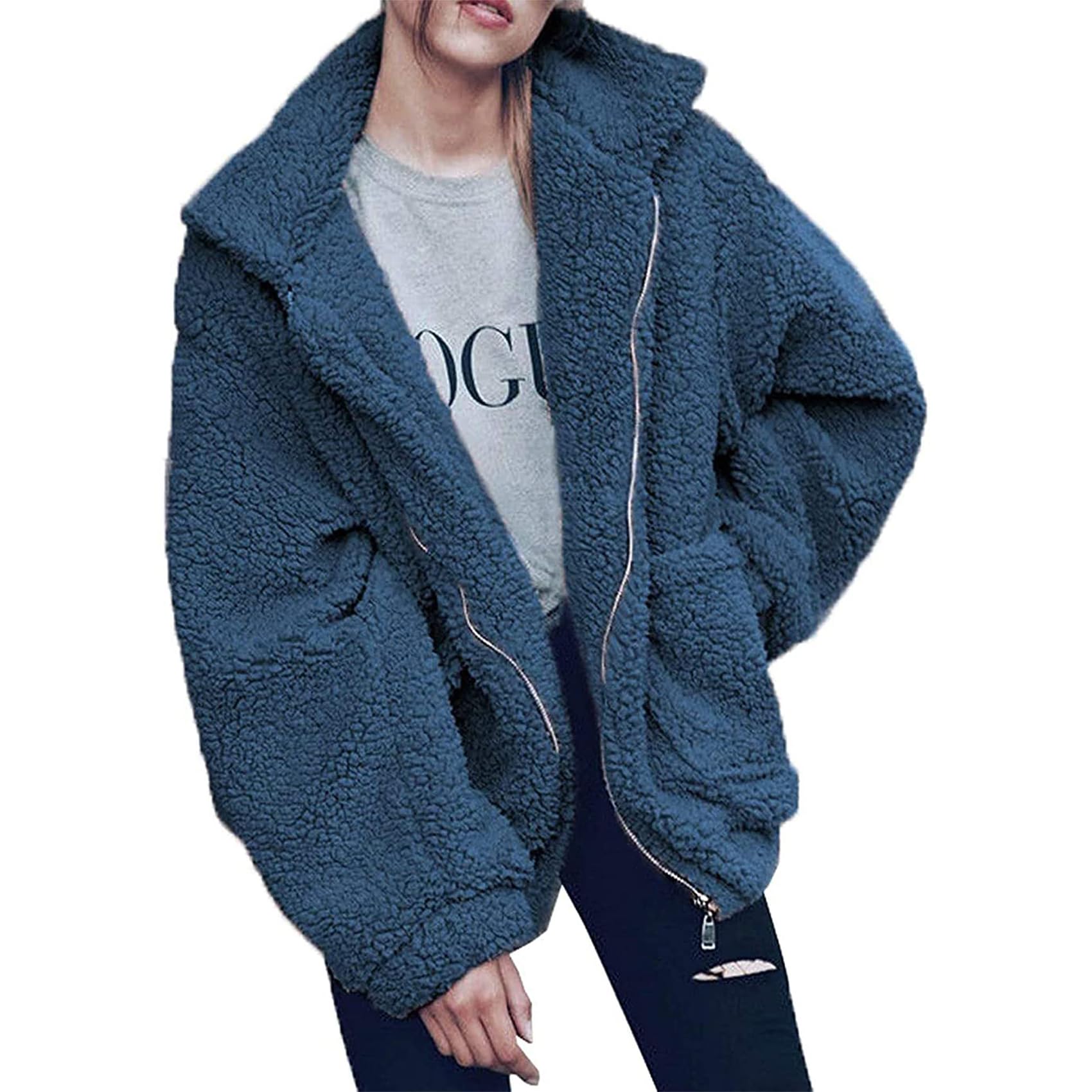 Oversized Sherpa Fleece Jacket Women's Winter Coats Outerwear