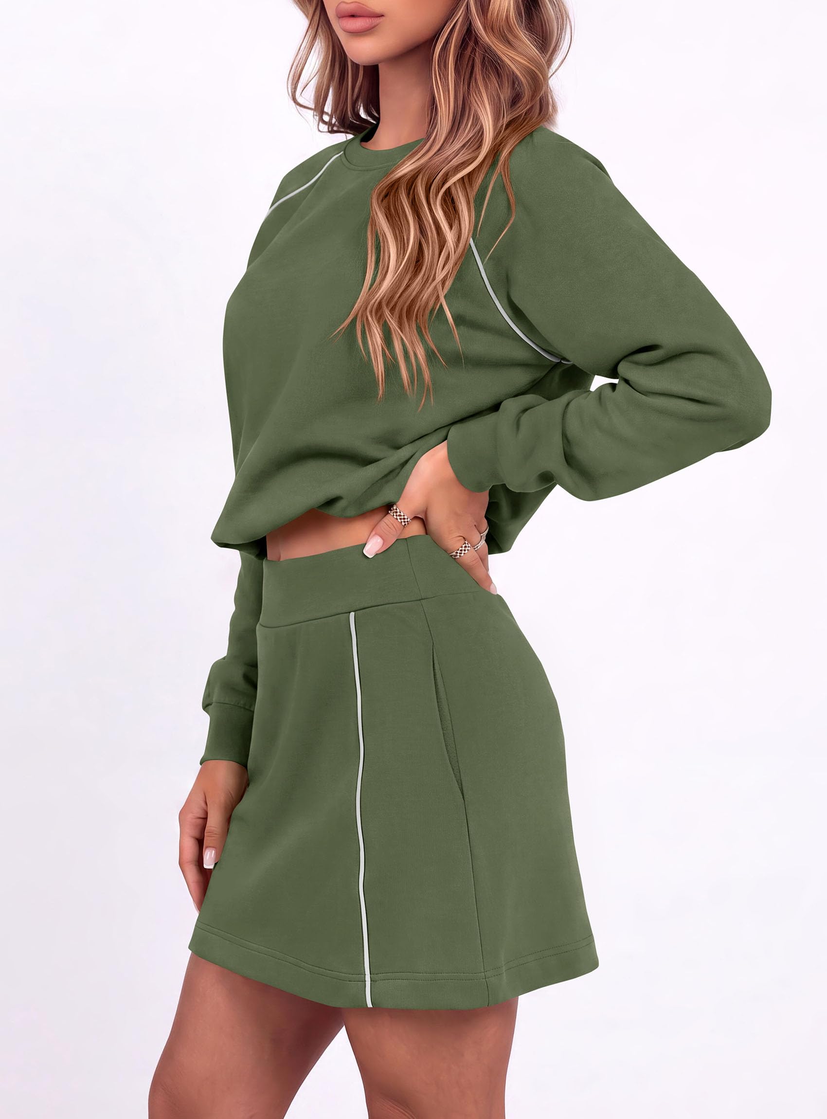 Women's Two Piece Airport Outfits Matching Skirt Sets