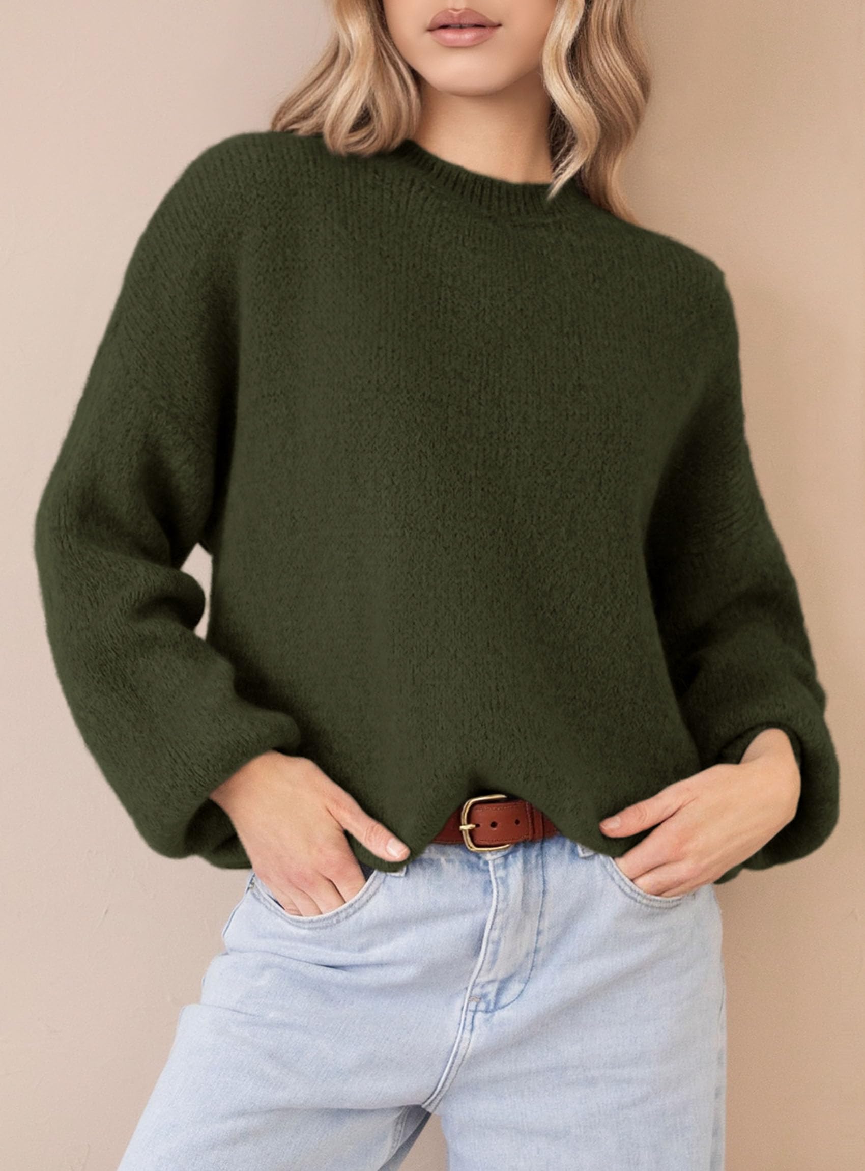 Women's Fall Oversized Holiday Sweaters (Army Green,M)