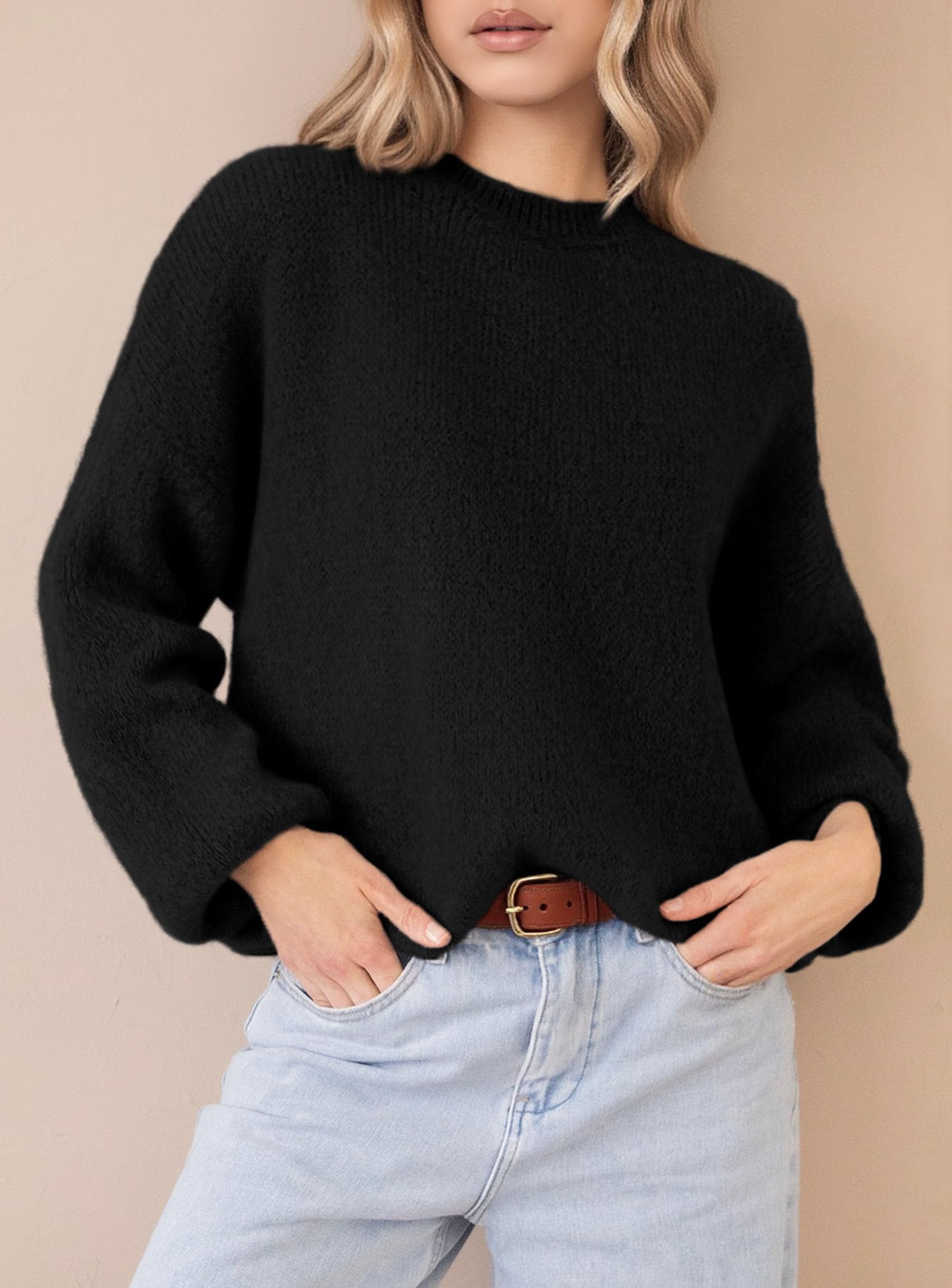 Women's Fall Oversized Holiday Sweaters (Black,S)