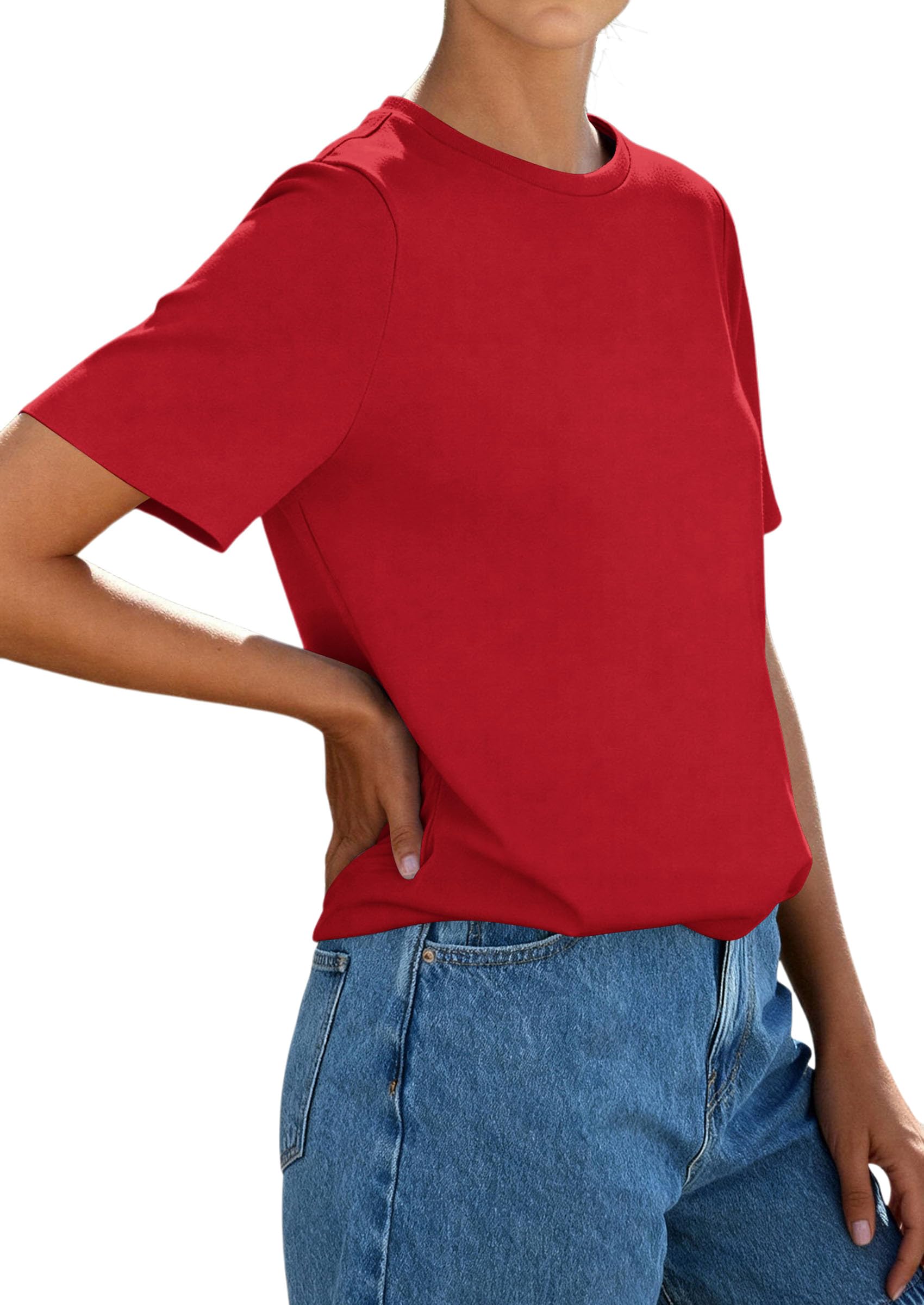 Women's Short Sleeve Cotton Tops Summer Casual T-Shirt 2026