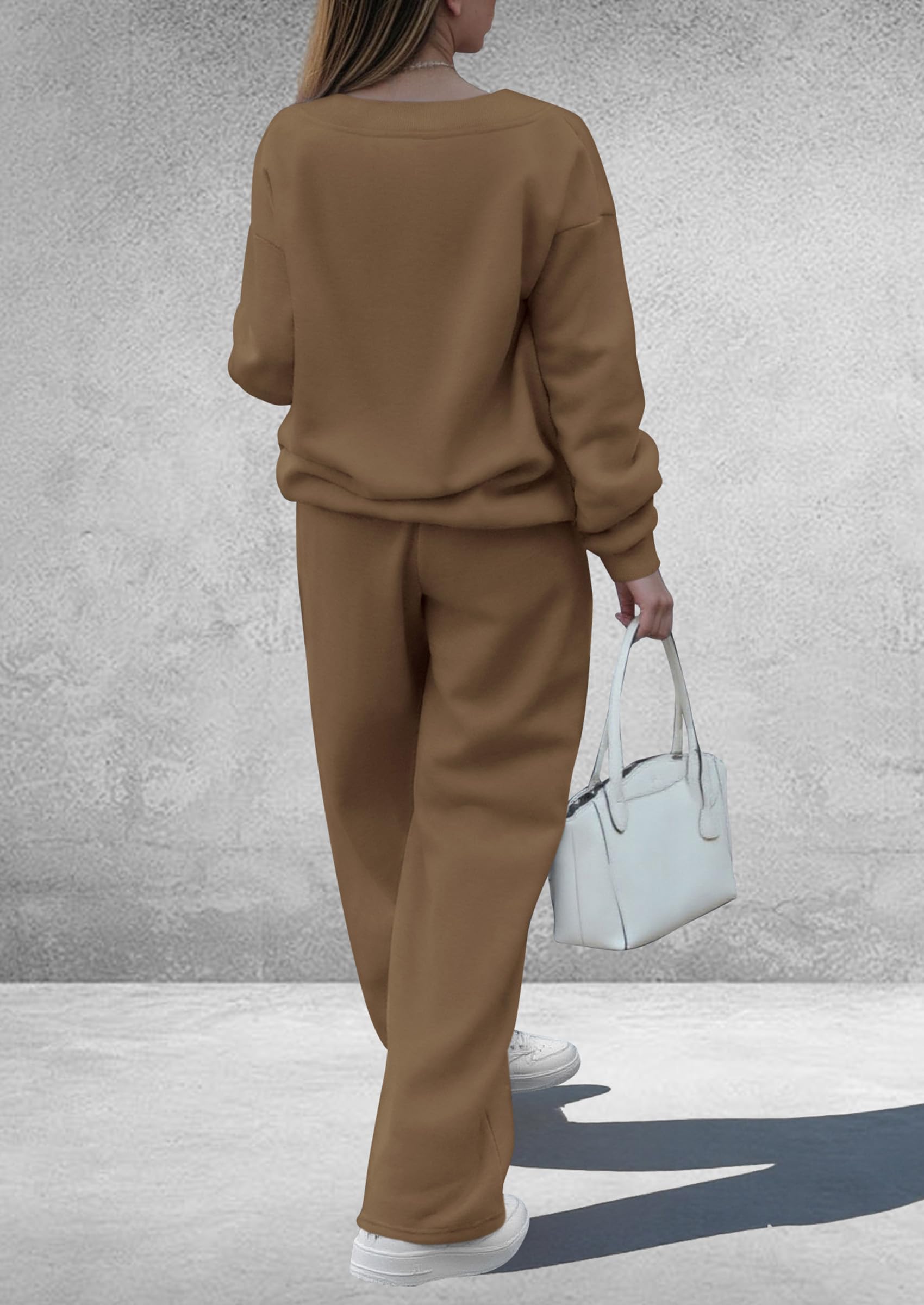 Womens 2 Piece Outfits Fall Sweatsuits,Khaki,S