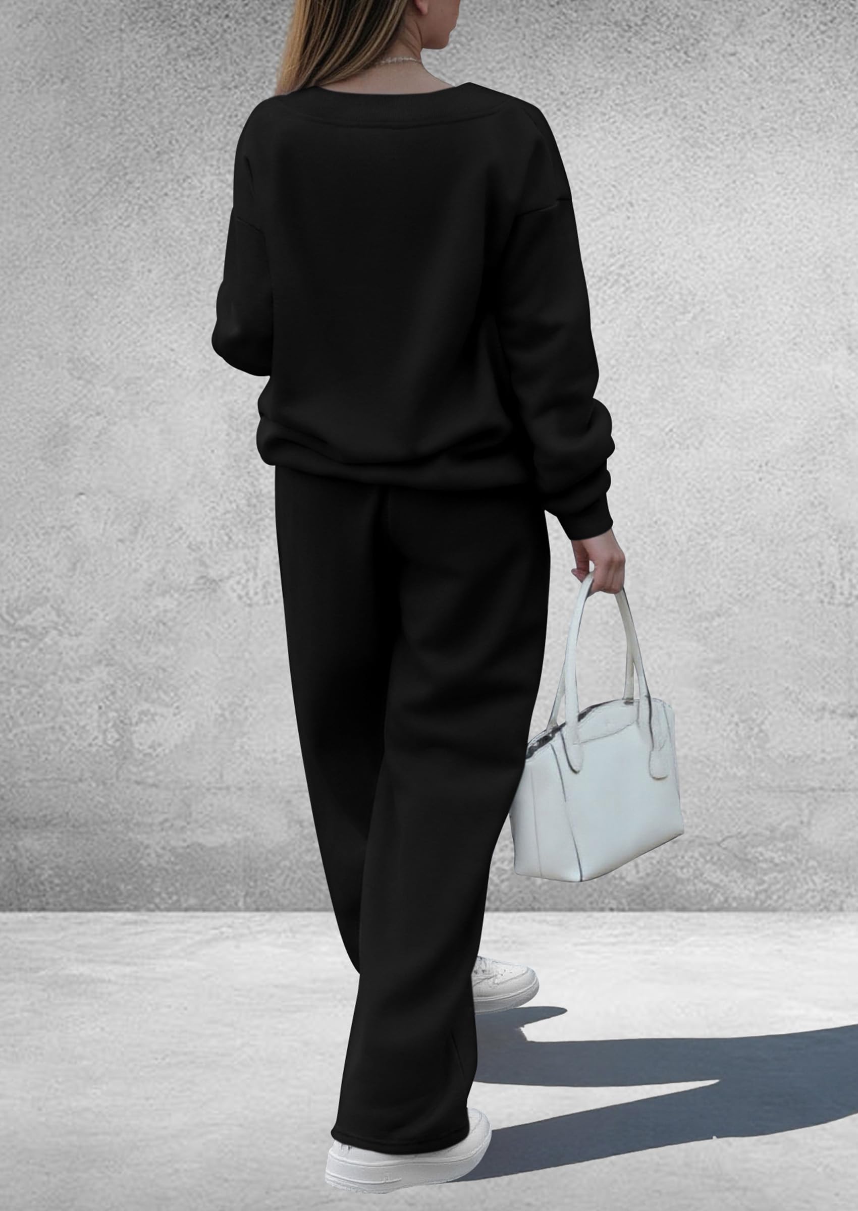Womens 2 Piece Outfits Fall Sweatsuits,Black,S