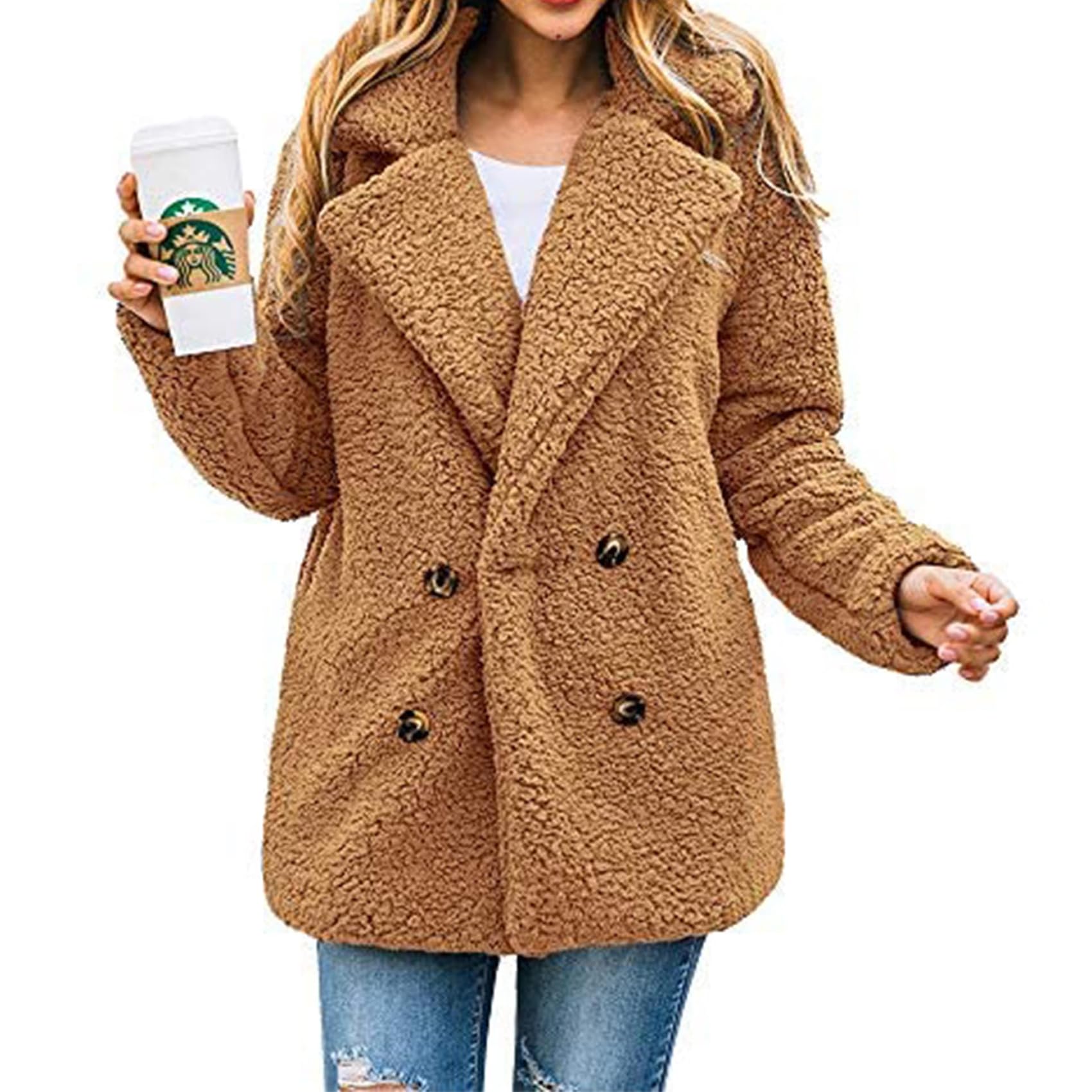 Oversized Sherpa Fleece Jacket Women's Winter Coats Outerwear