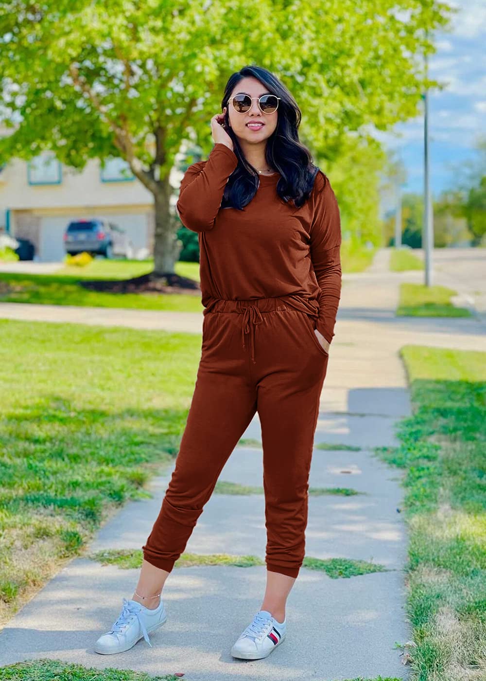 Airport Travel Outfit Women Fall 2 Piece Matching Lounge Sets