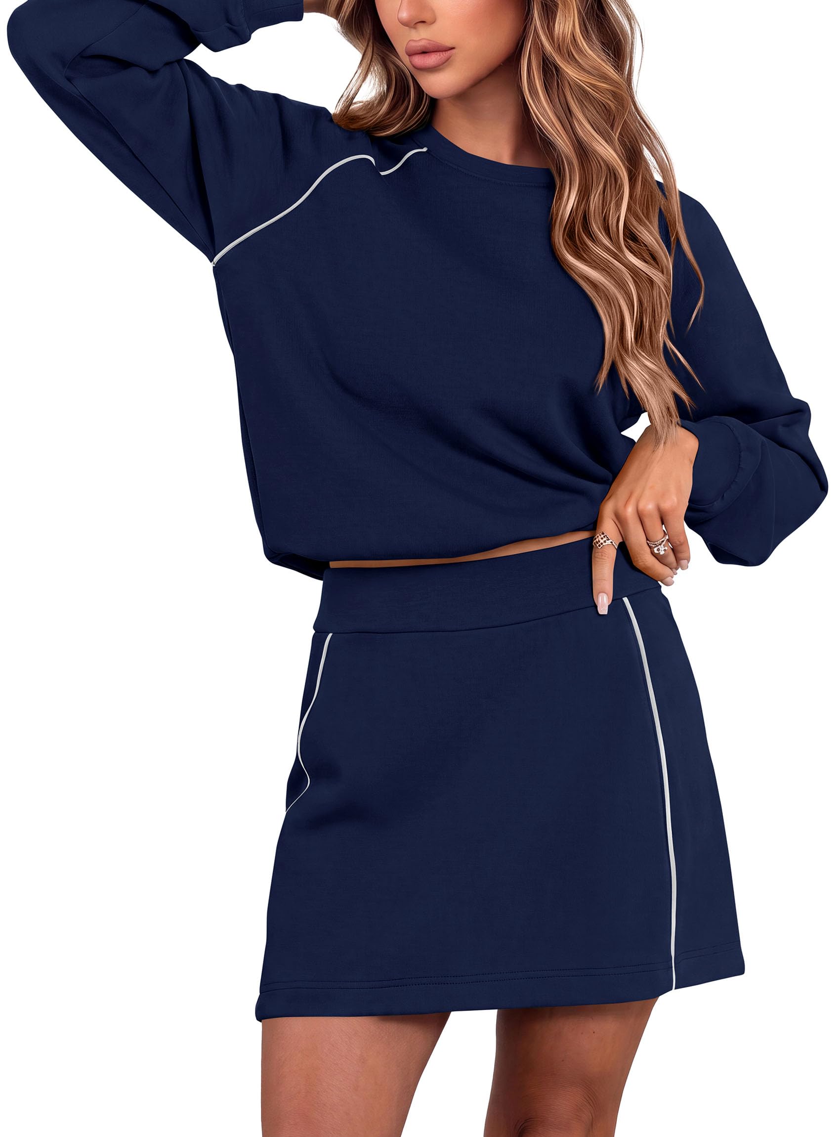 Women's Two Piece Airport Outfits Matching Skirt Sets