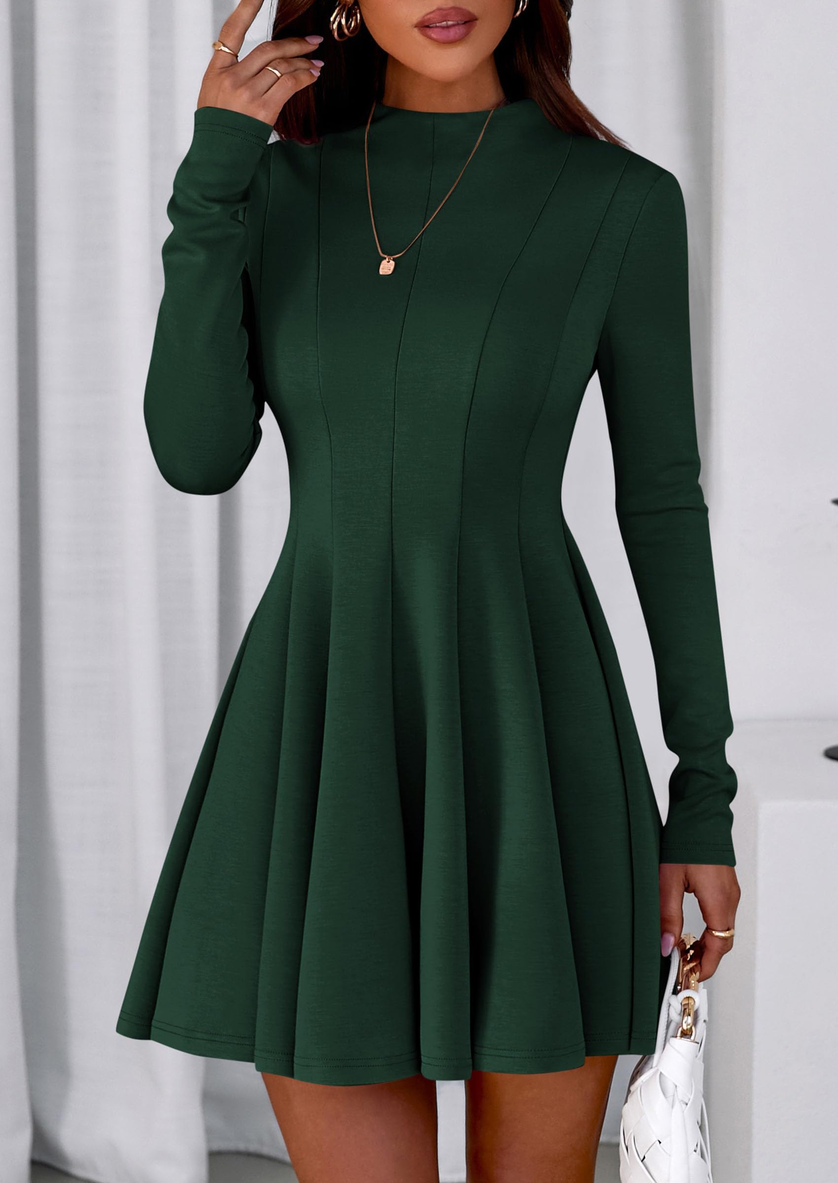 Fall Dresses for Women Long Sleeve Flowy Mini Homecoming Dress