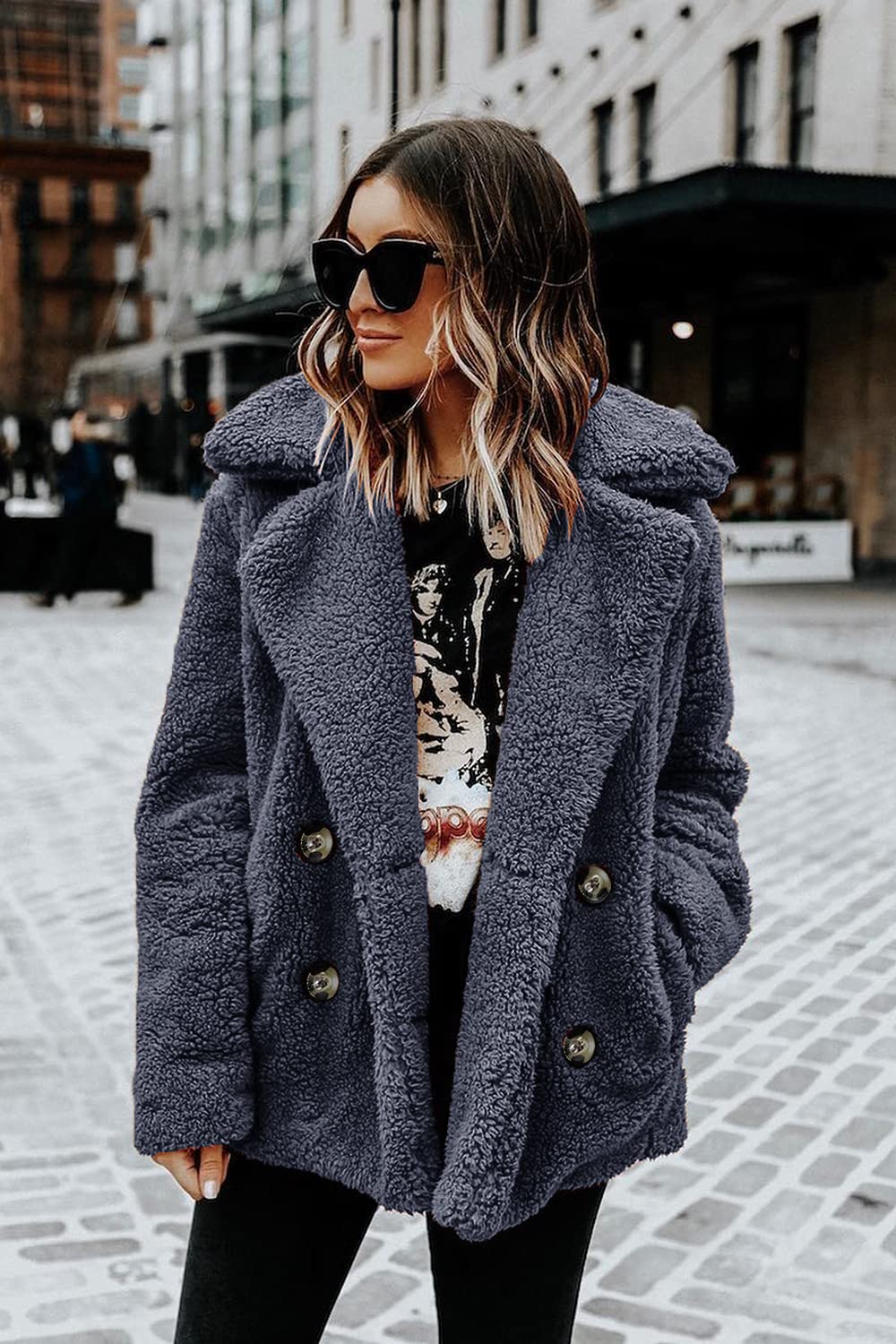 Oversized Sherpa Fleece Jacket Women's Winter Coats Outerwear