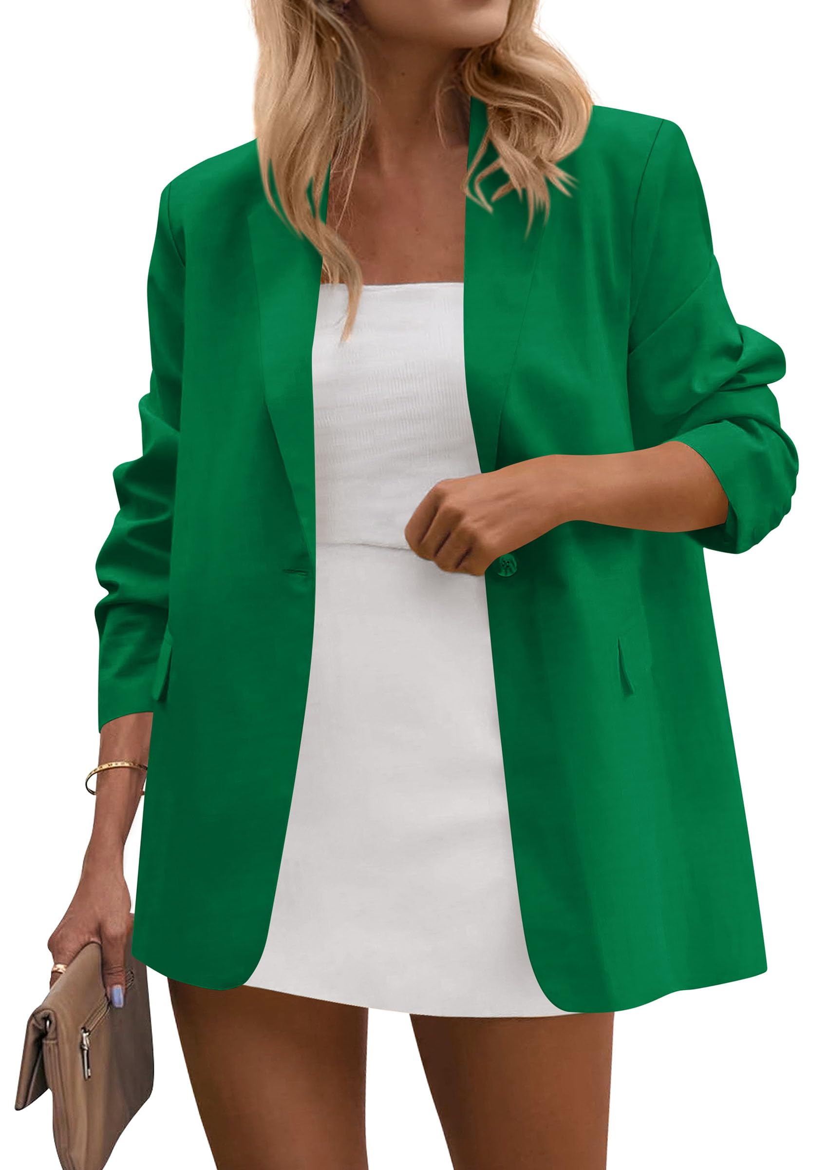 Blazers for Women Business Casual Outfits Green,S