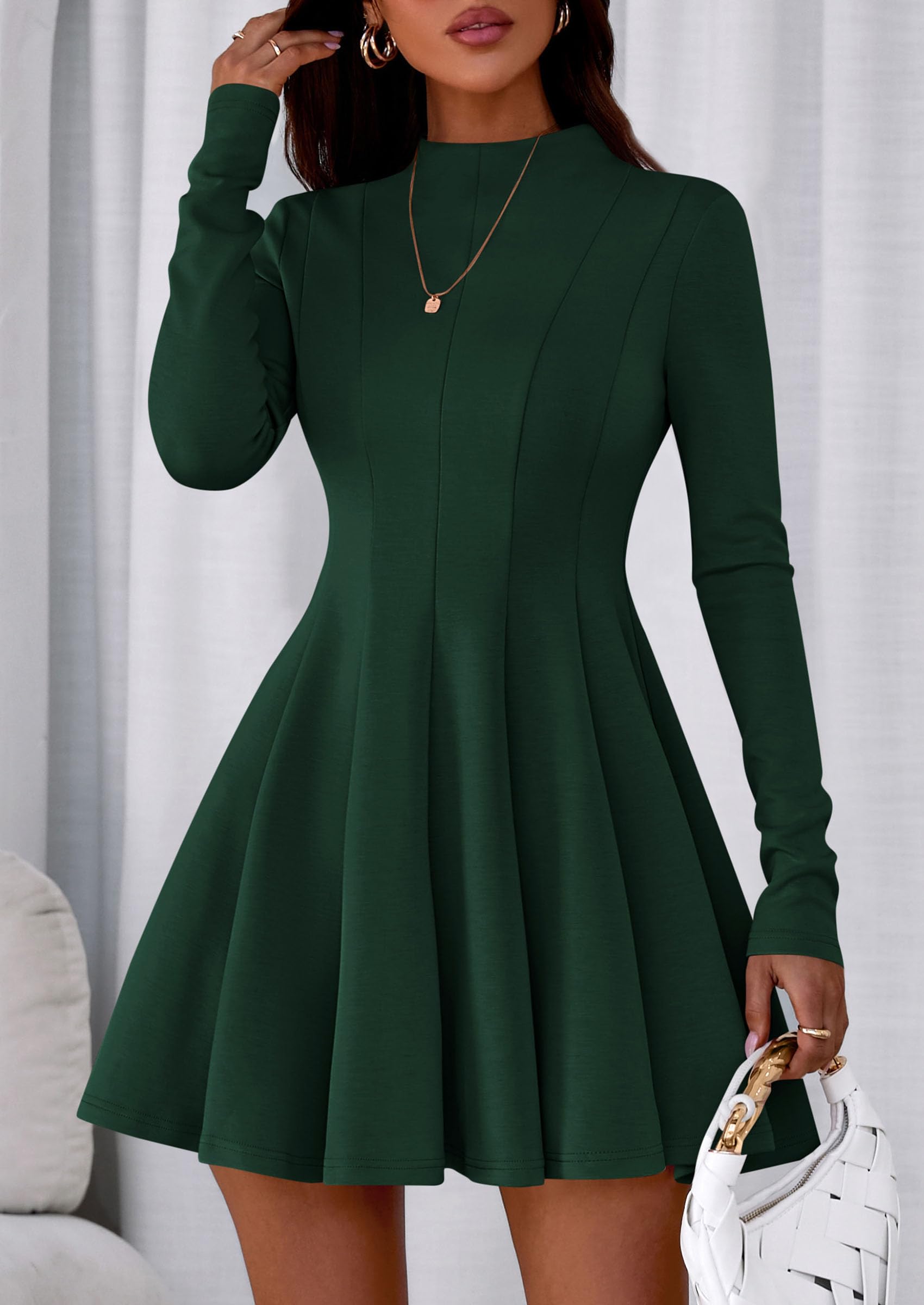 Fall Dresses for Women Long Sleeve Flowy Mini Homecoming Dress
