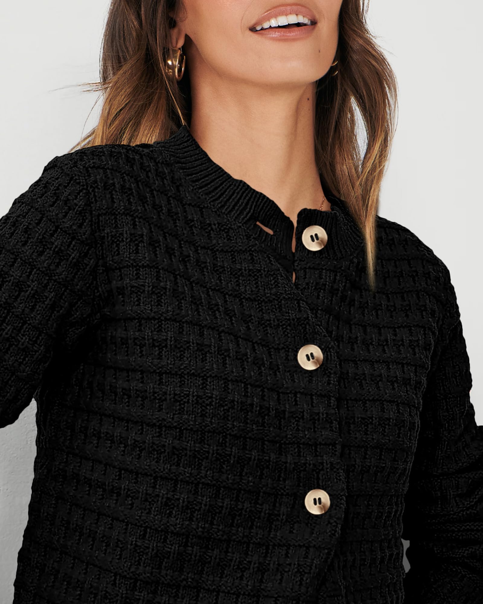 Women's Fall Lightweight Cardigan Sweaters Black