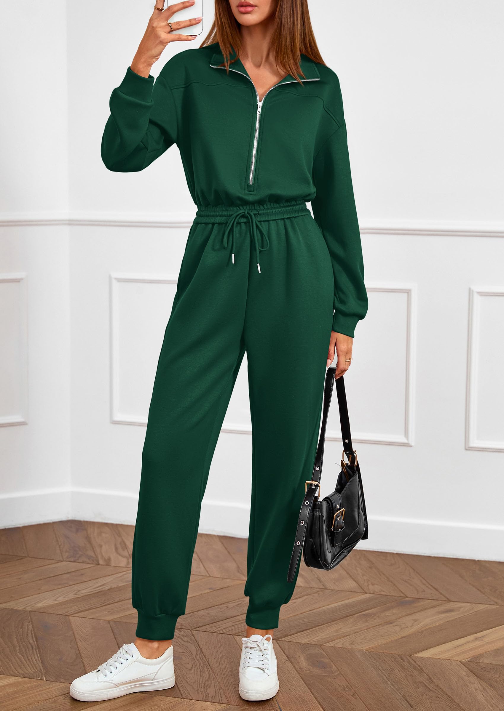 Long Sleeve Jumpsuits for Women Fall One Piece Travel Outfits