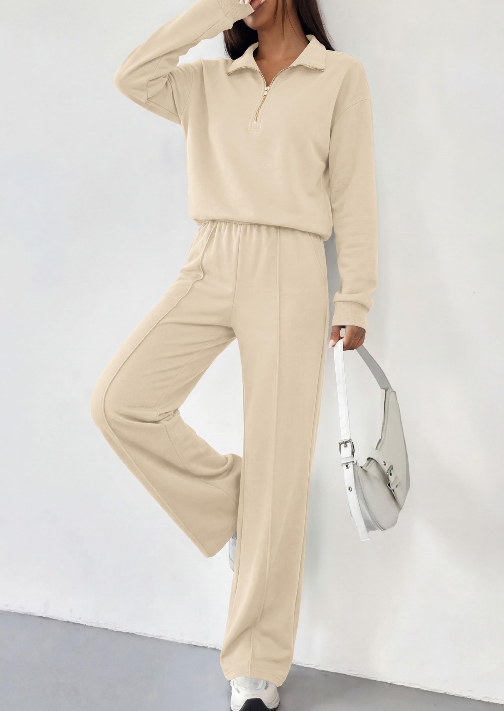 Women's Lounge Sets 2 Piece Outfits Sweatsuits,Apricot,S
