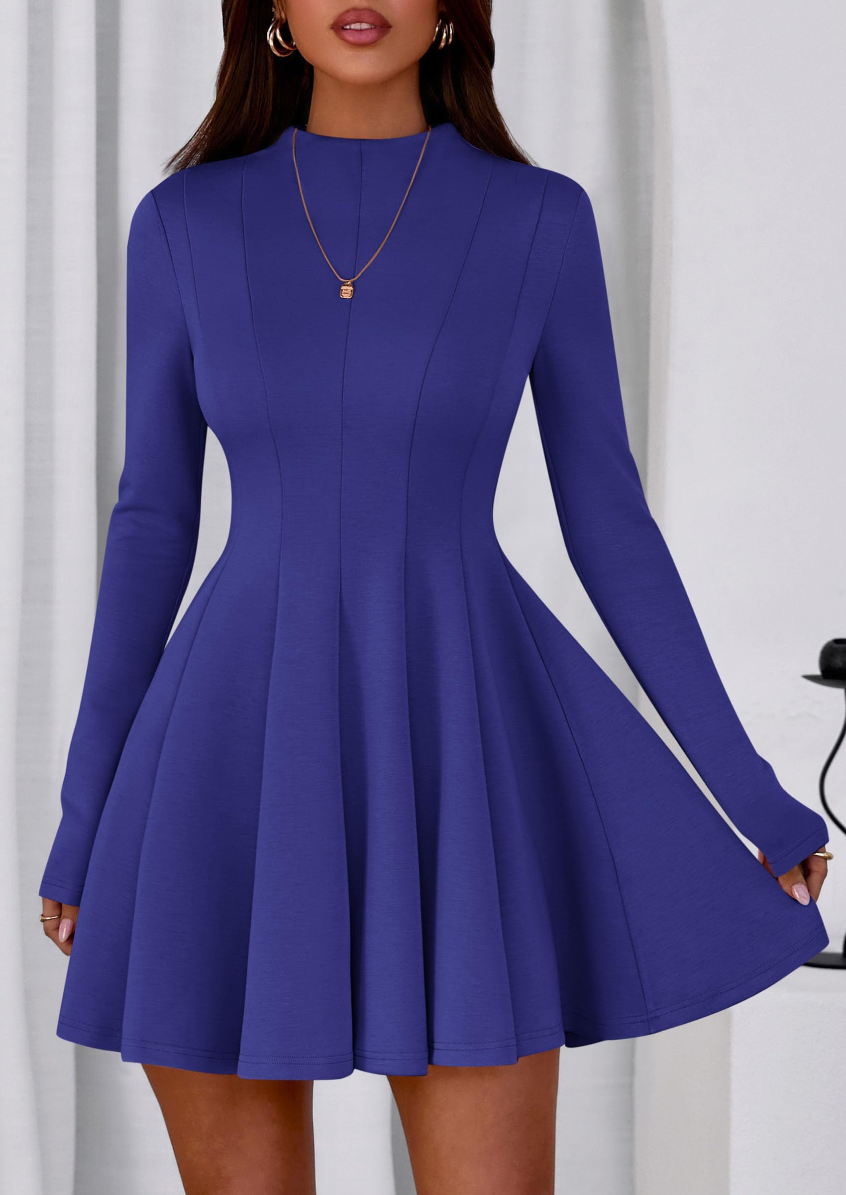 Fall Dresses for Women Long Sleeve Flowy Mini Homecoming Dress