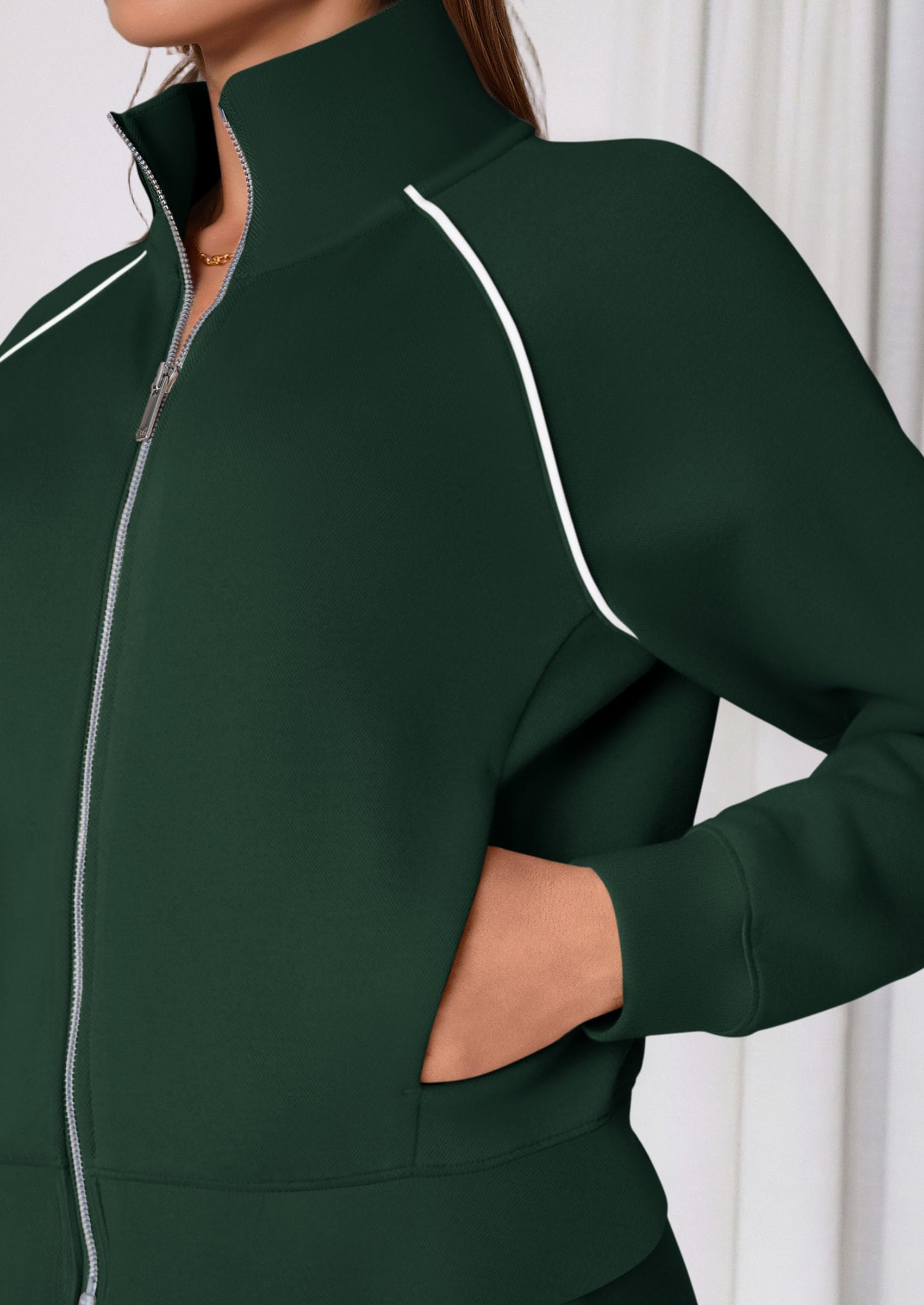 Women's 2 Piece Outfits Sweatsuits Lounge Sets,Dark Green,S