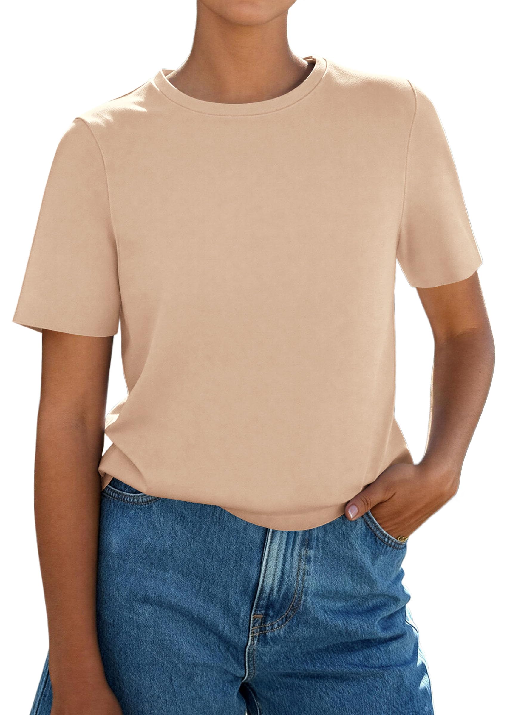 Women's Short Sleeve Cotton Tops Summer Casual T-Shirt 2026