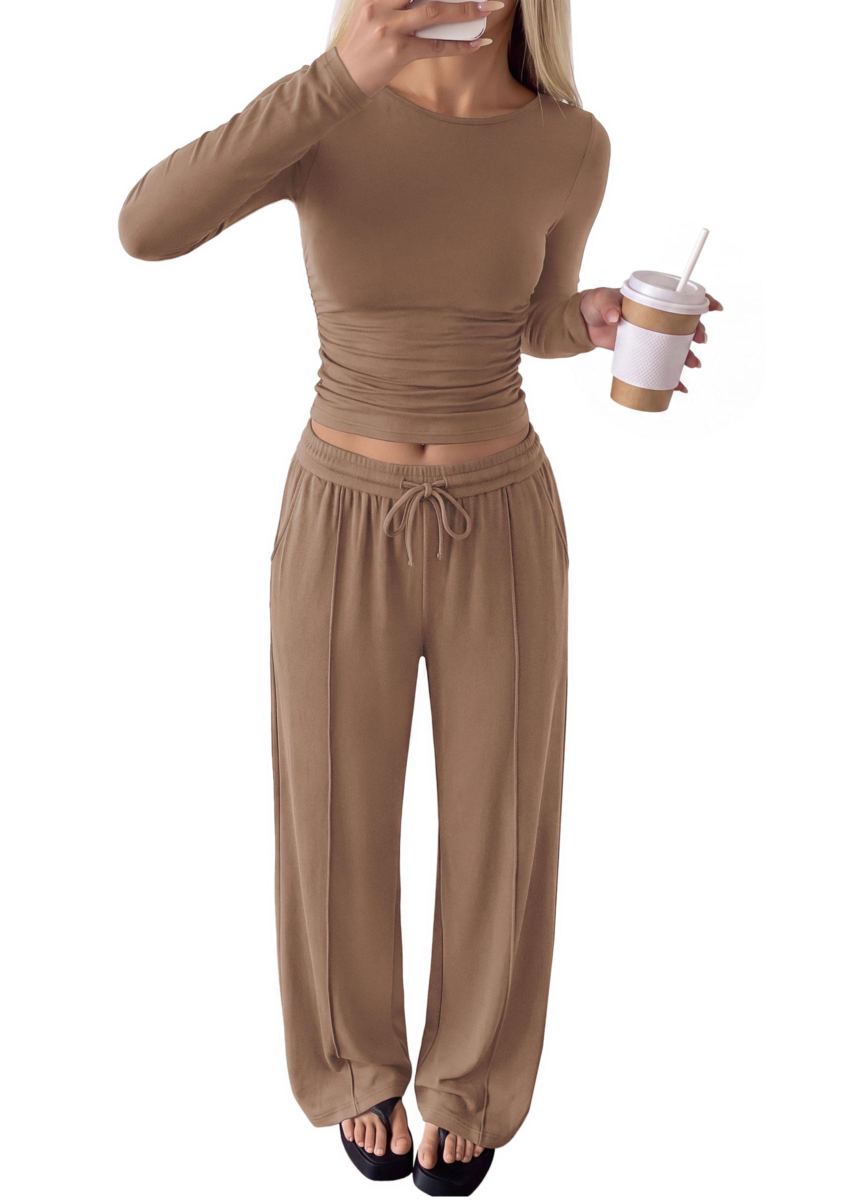 Womens 2 Piece Lounge Sets Fall Fashion Airport Travel Outfits