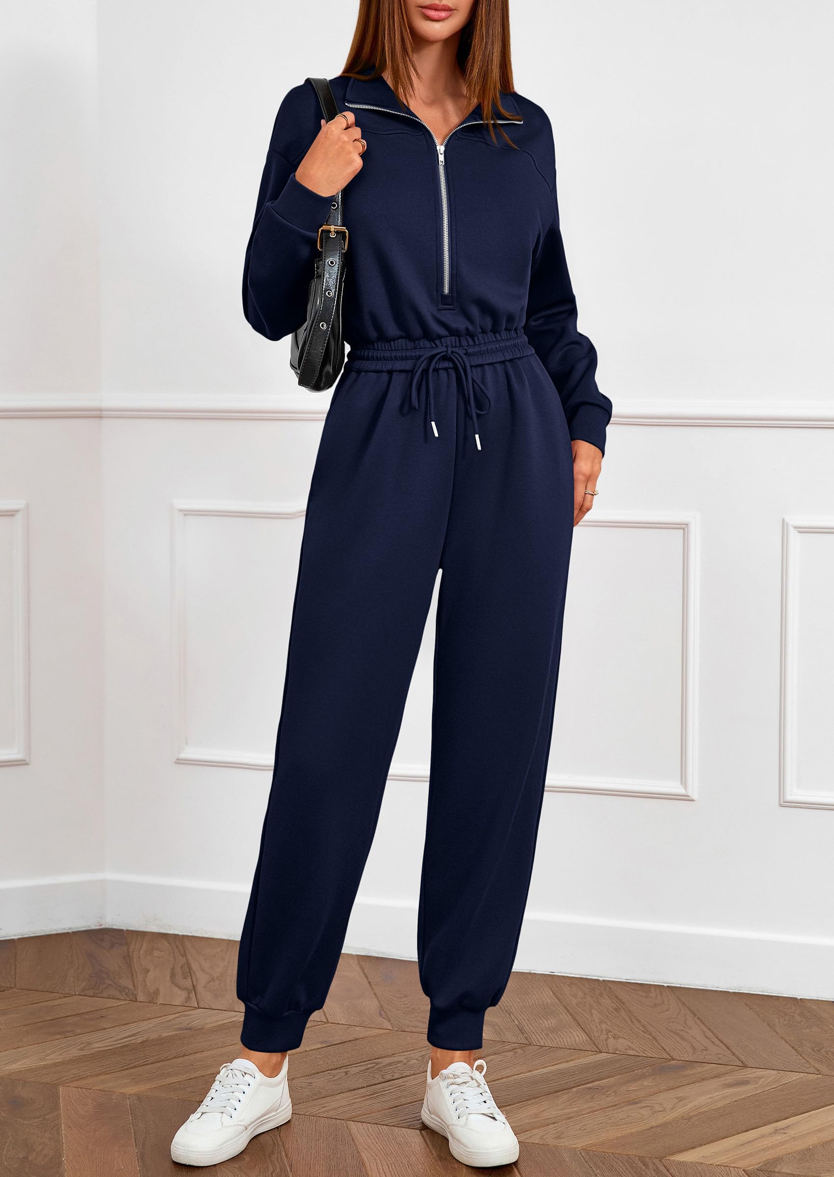 Long Sleeve Jumpsuits for Women Fall One Piece Travel Outfits