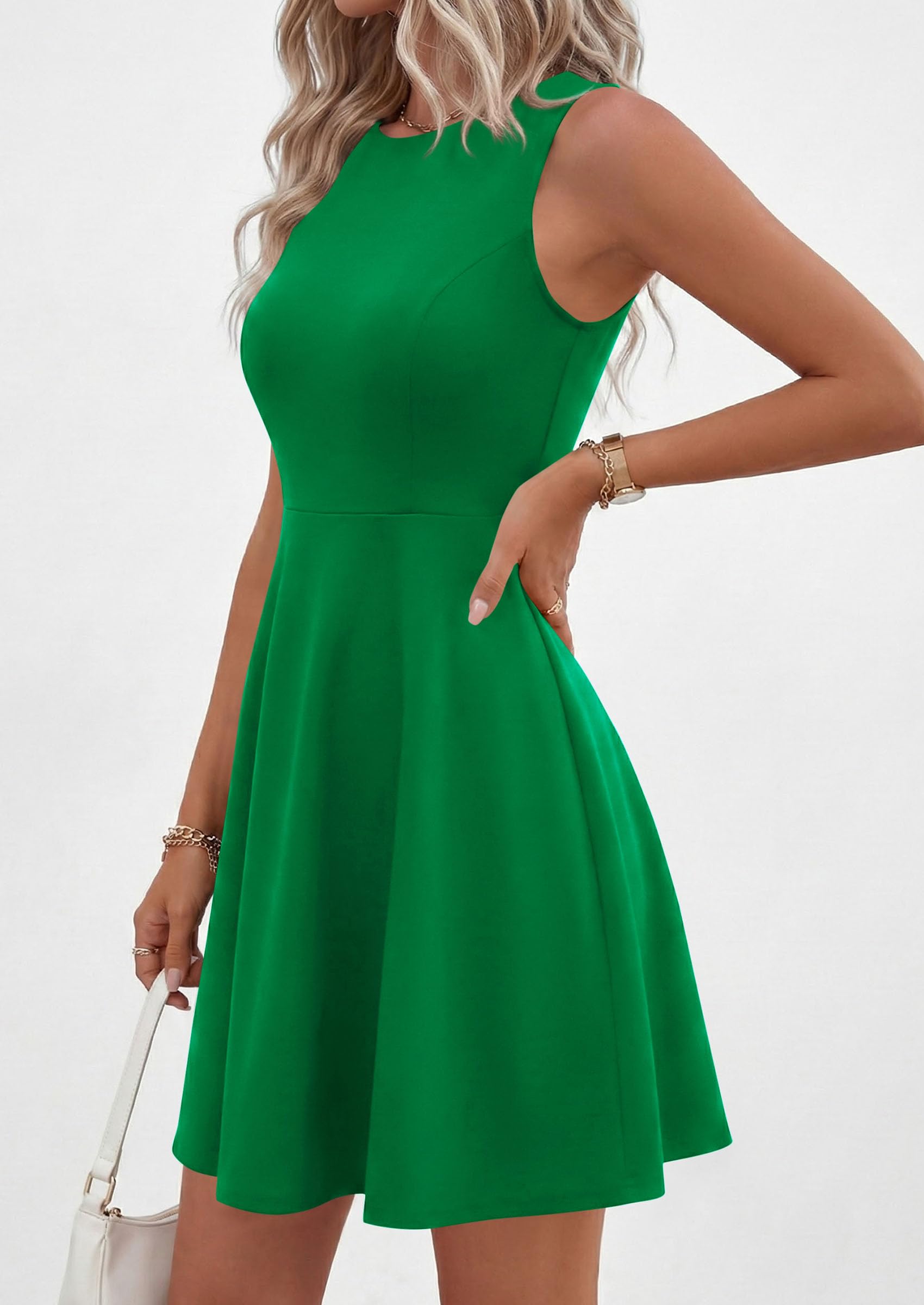 A Line Cocktail Dresses for Women Elegant, Green,S