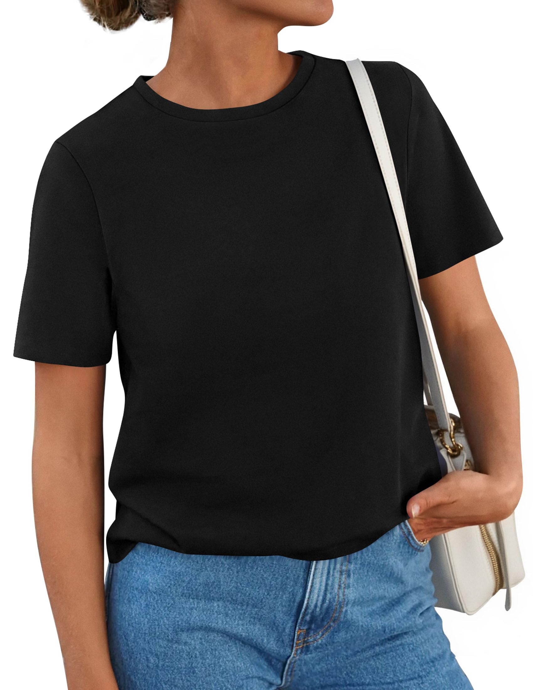 Women's Short Sleeve Cotton Tops Summer Casual T-Shirt 2026