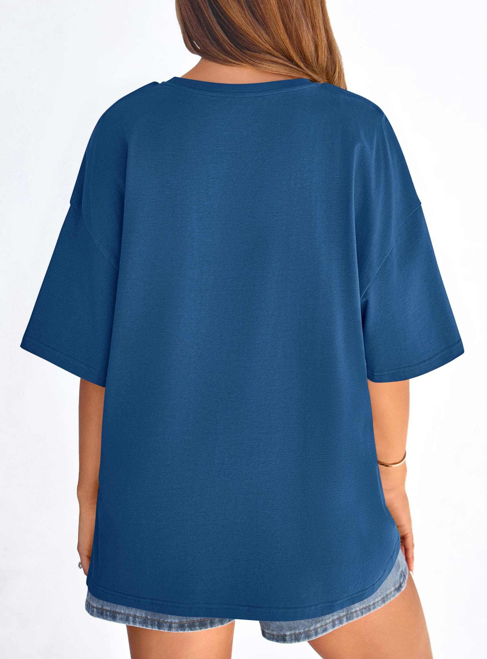 Women's Oversized Tshirts Going Out Tops (Blue,S)