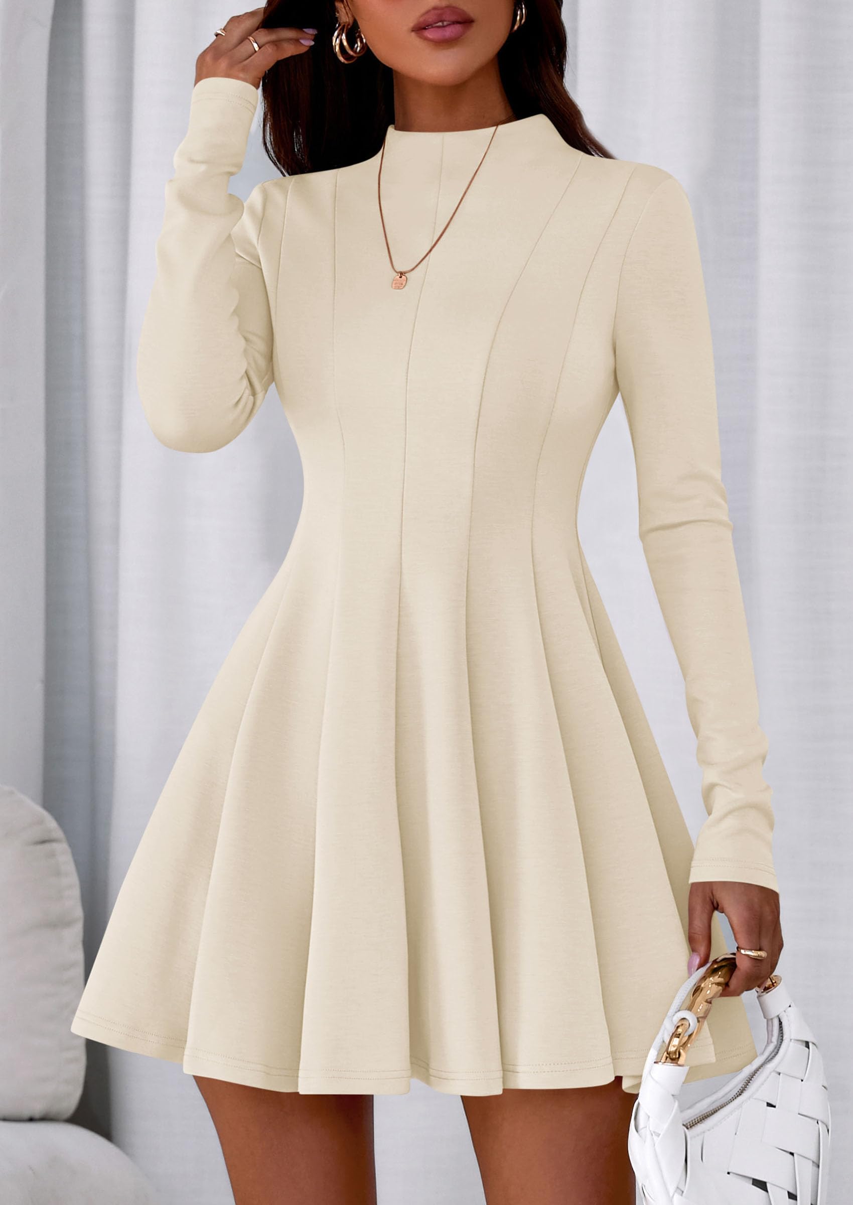 Fall Dresses for Women Long Sleeve Flowy Mini Homecoming Dress