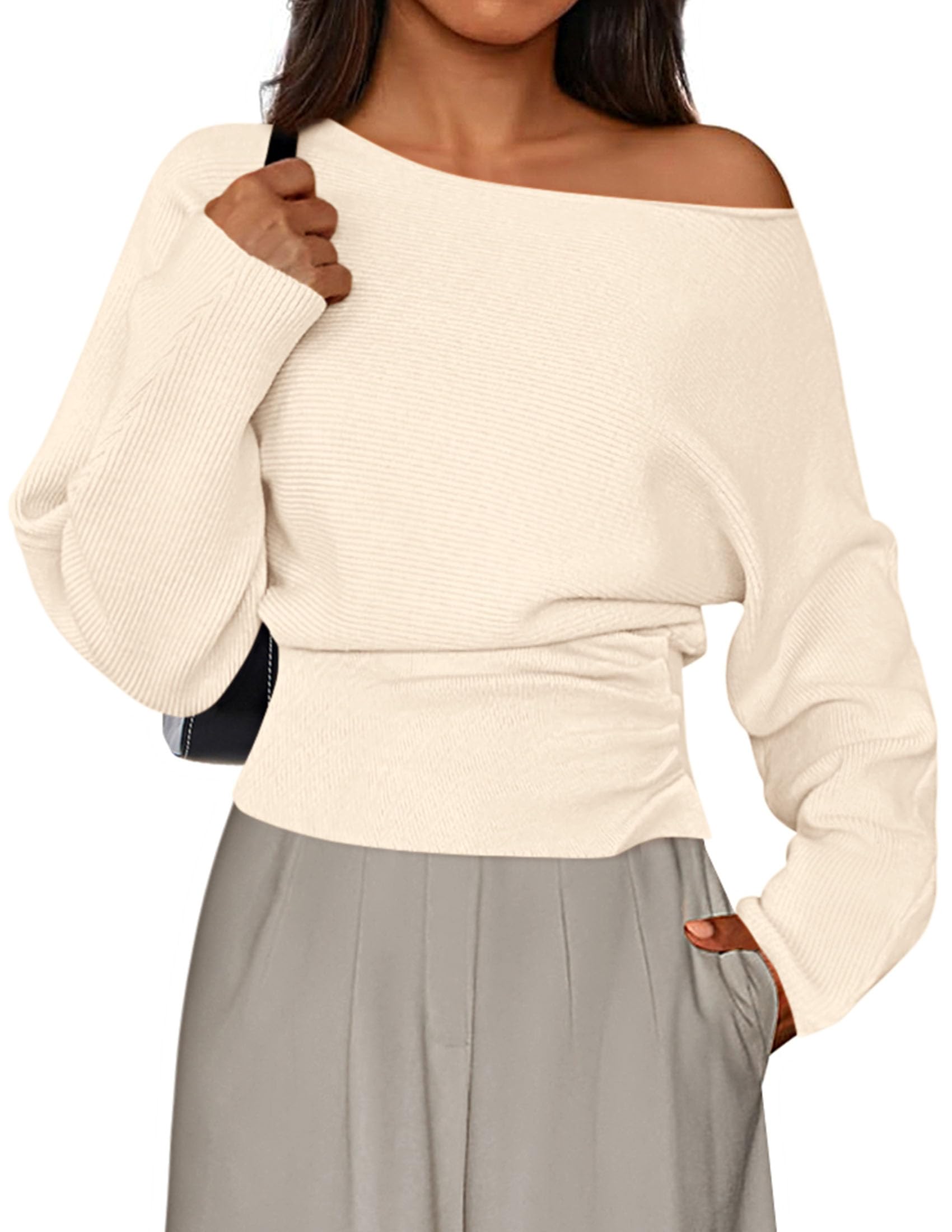 Women's Off the Shoulder Sweater Trendy Fall Going Out Tops