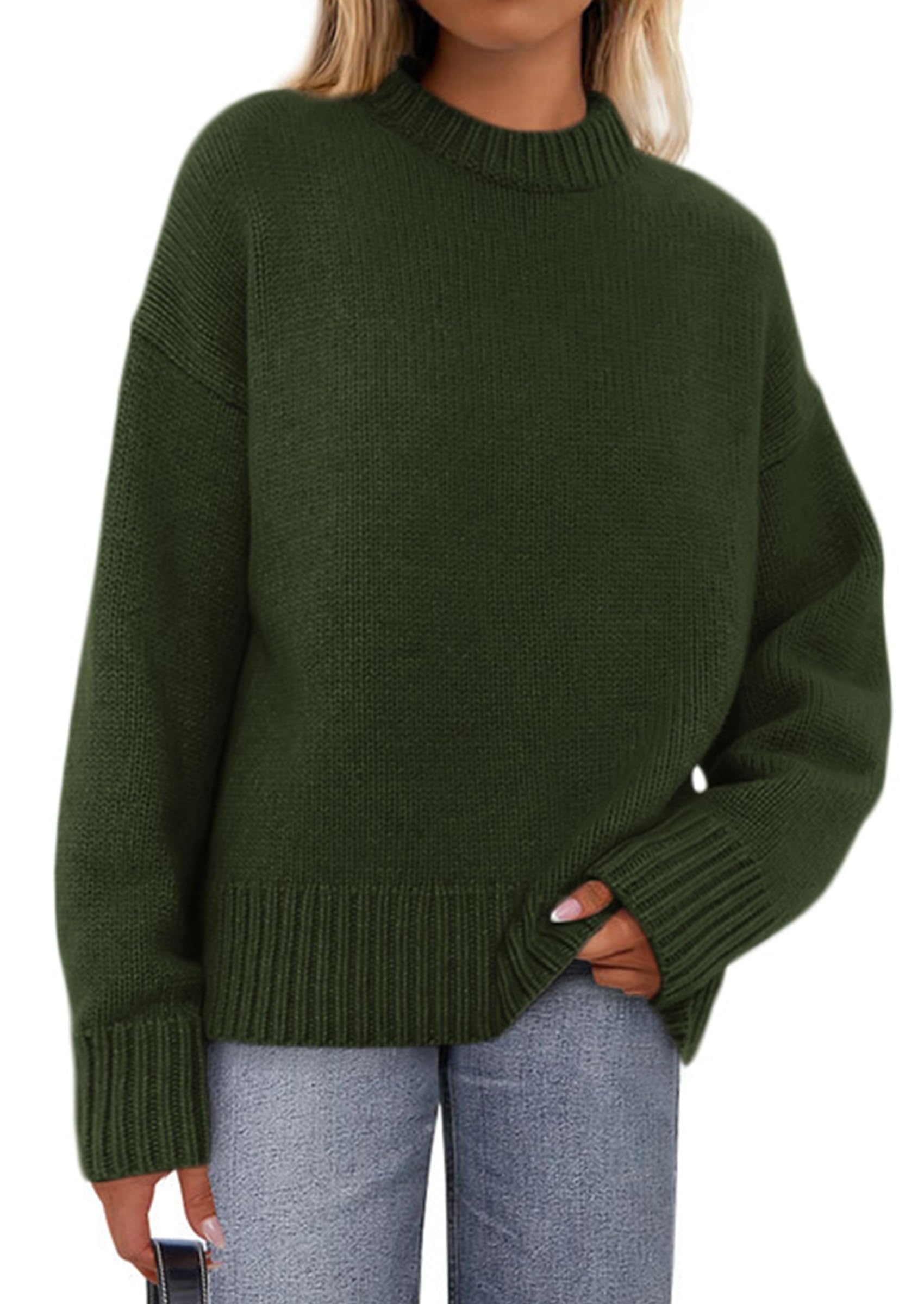 Casual Rollneck Sweater Womens Fall Fashion 2026 Army Green,S