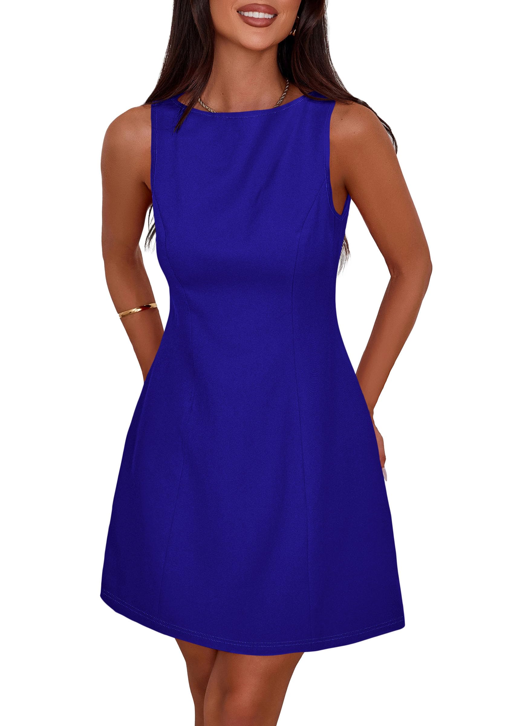 Women's Formal Short Dresses A Line Mini Dress,Blue,XS
