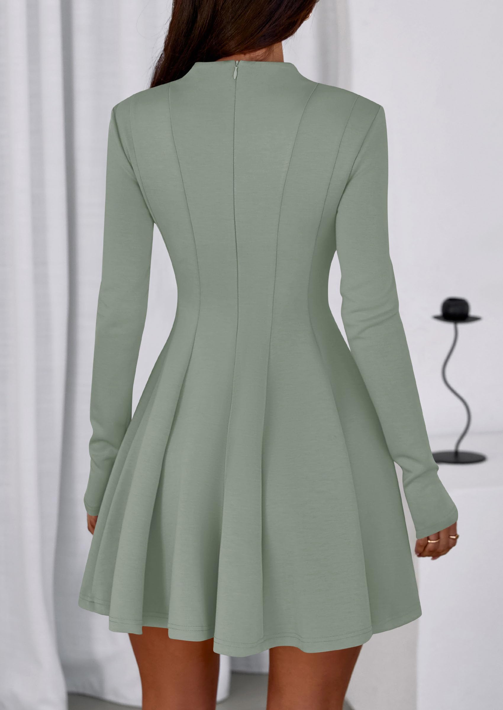 Fall Dresses for Women Long Sleeve Flowy Mini Homecoming Dress