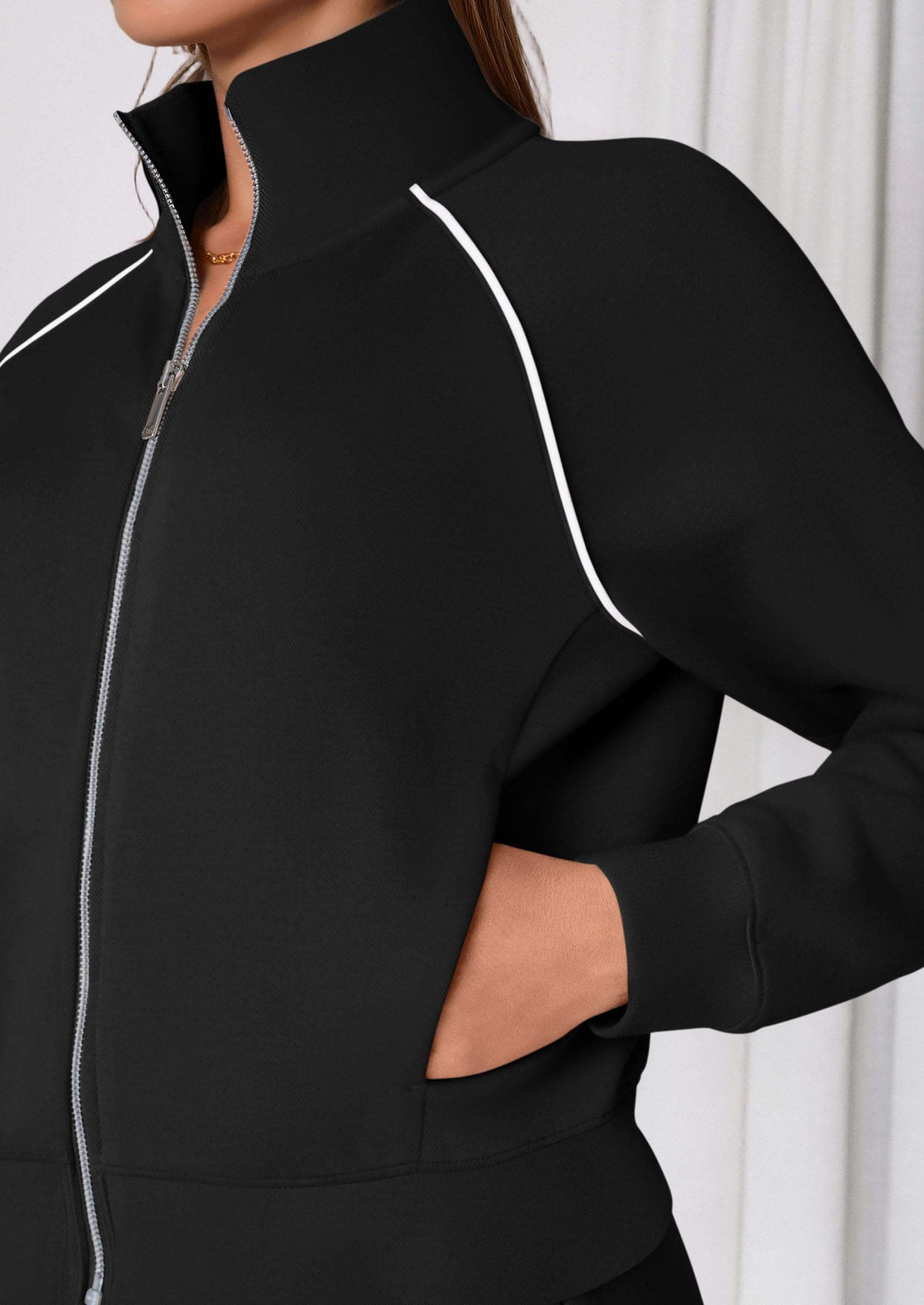 Women's 2 Piece Outfits Sweatsuits Lounge Sets,Black,S